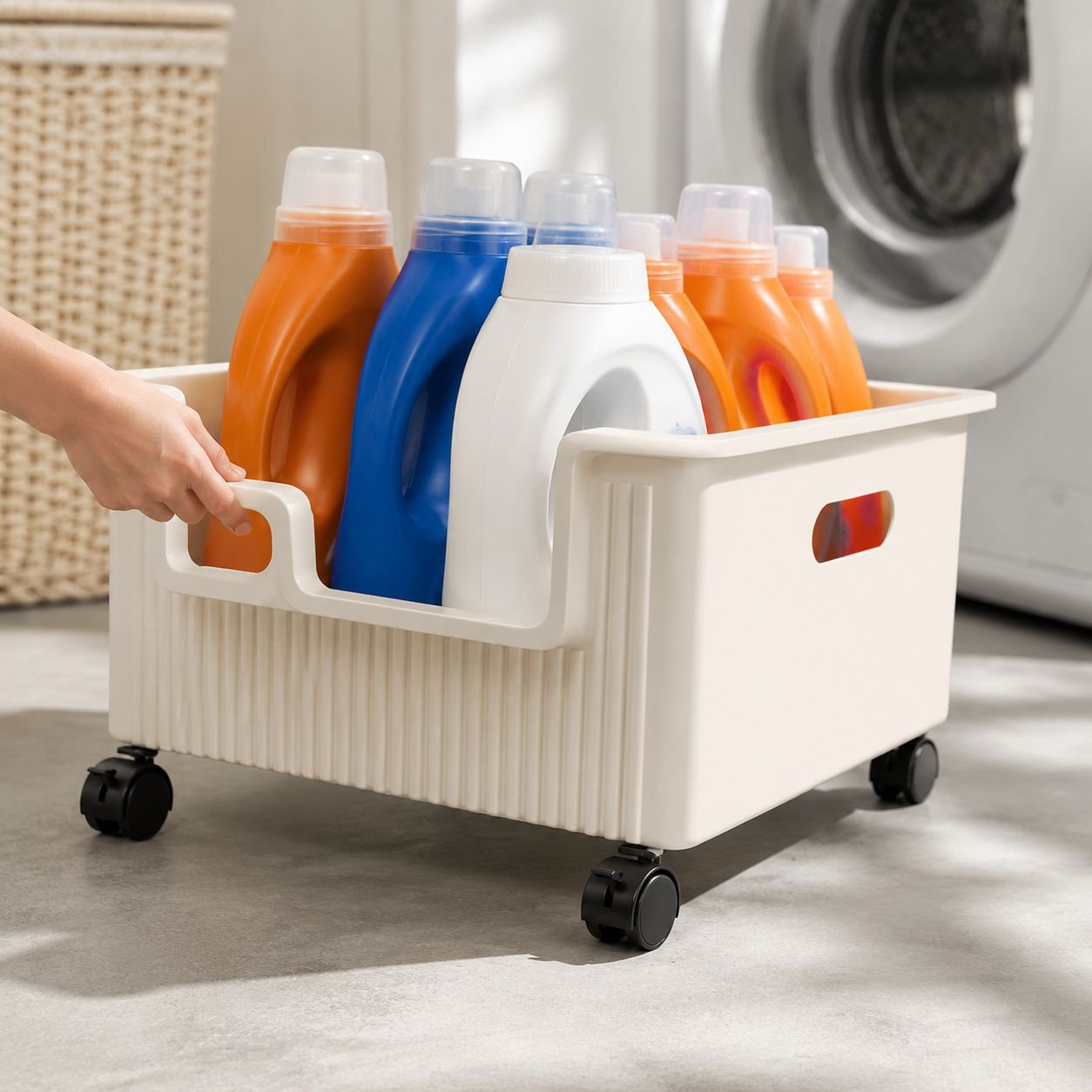 Easy to install washing machine storage shelf