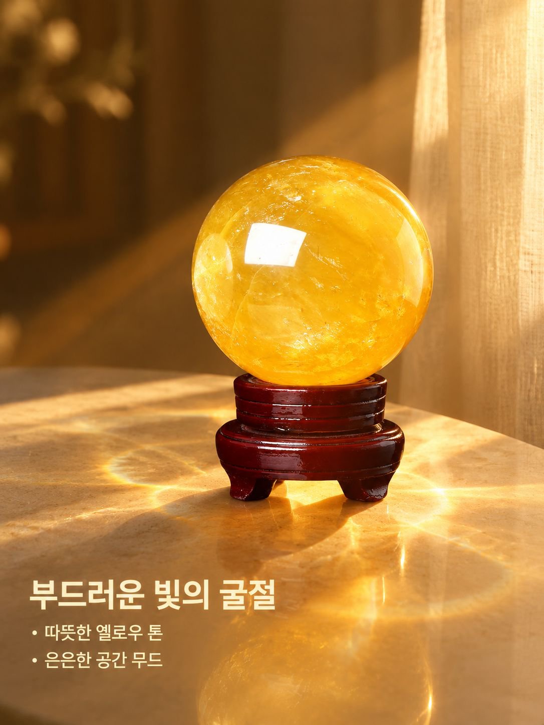 천연 황수정 연마 크리스탈 볼 홈 장식품