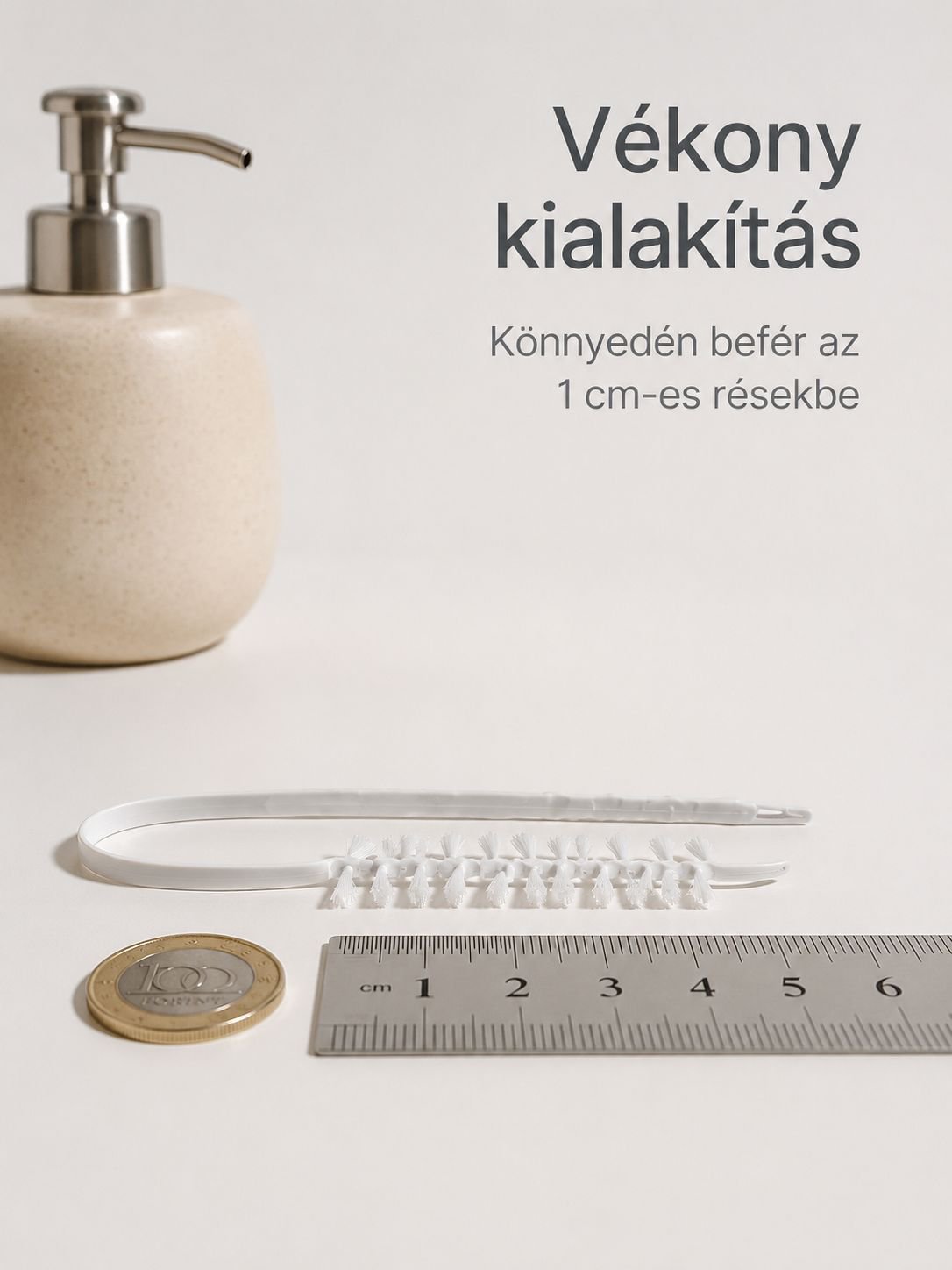 Rugalmas tisztítókefe szűk helyekhez