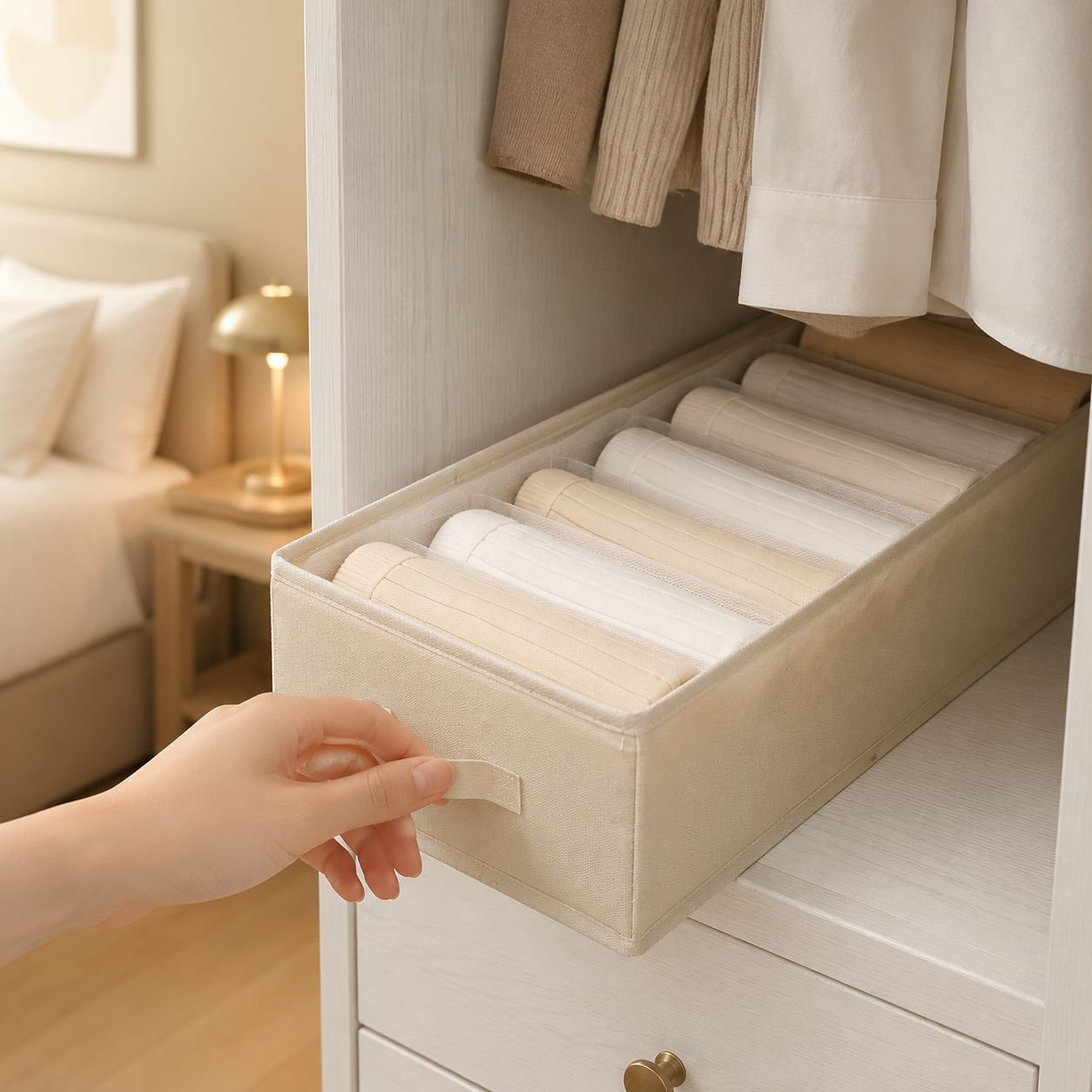 Boîte de rangement pour placard, grande taille, respirante
