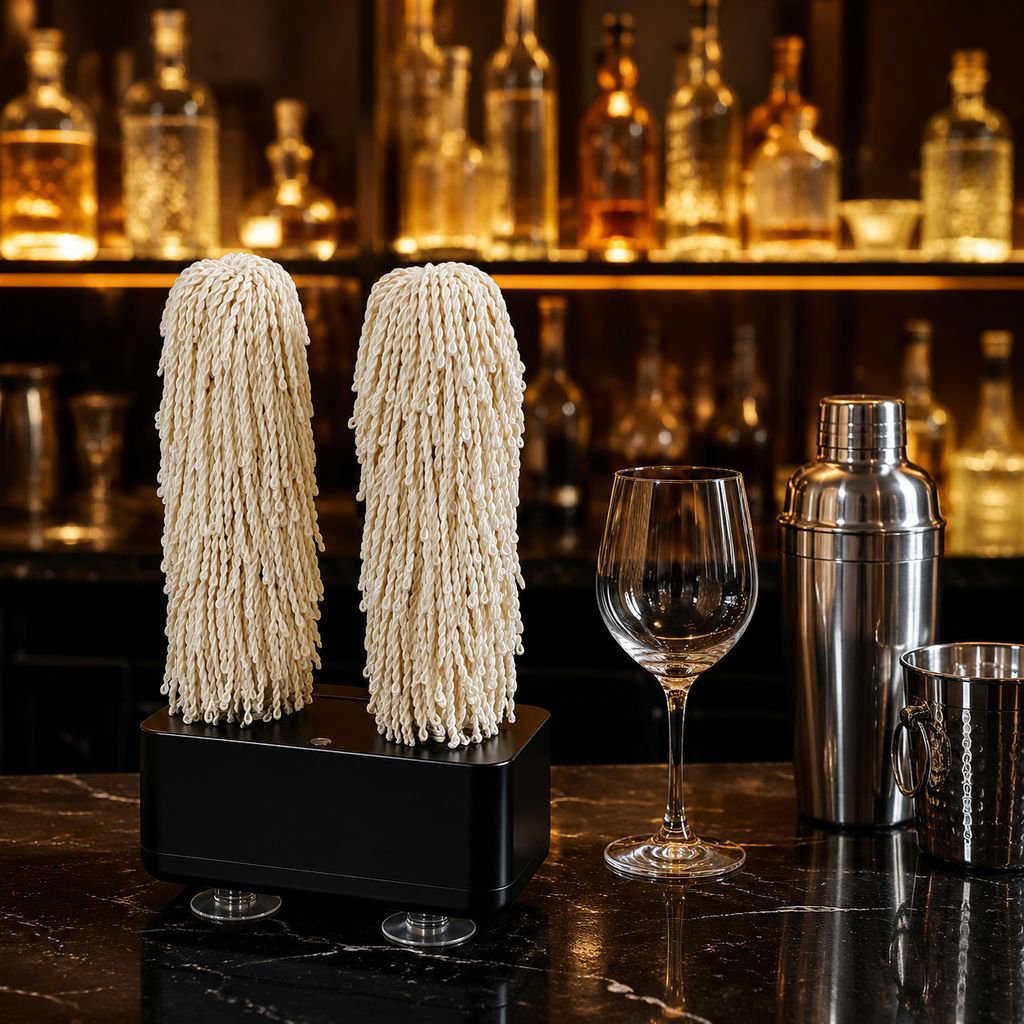 Electric Glassware Polisher, Home Glassware Polisher, Automatic Glass Wiping Machine for Hotels