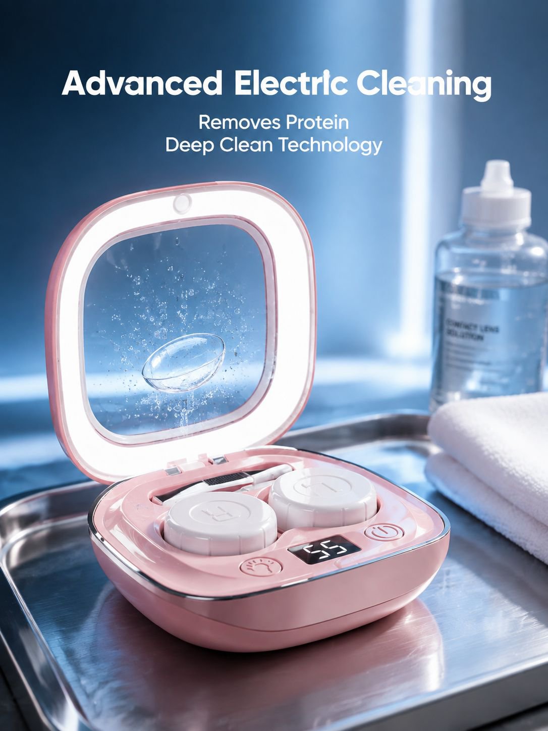 Electric Contact Lens Cleaner for Home Use, Superior to Ultrasonic Devices