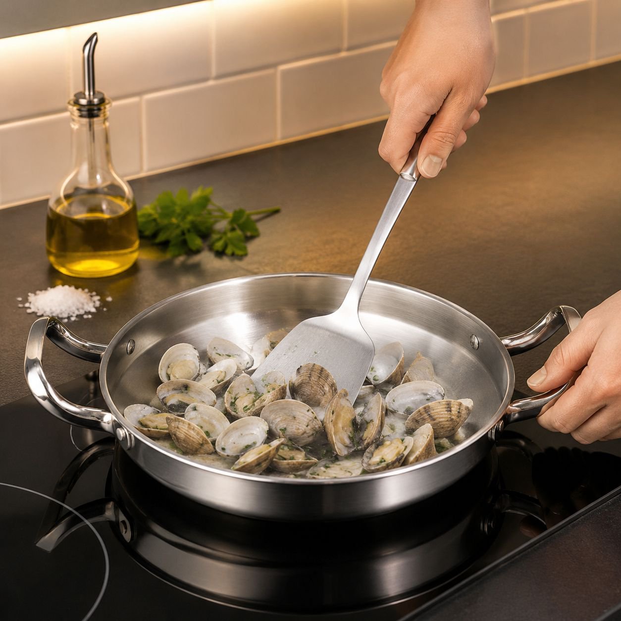 Double Ear Stainless Steel Pot for Professional Cooking