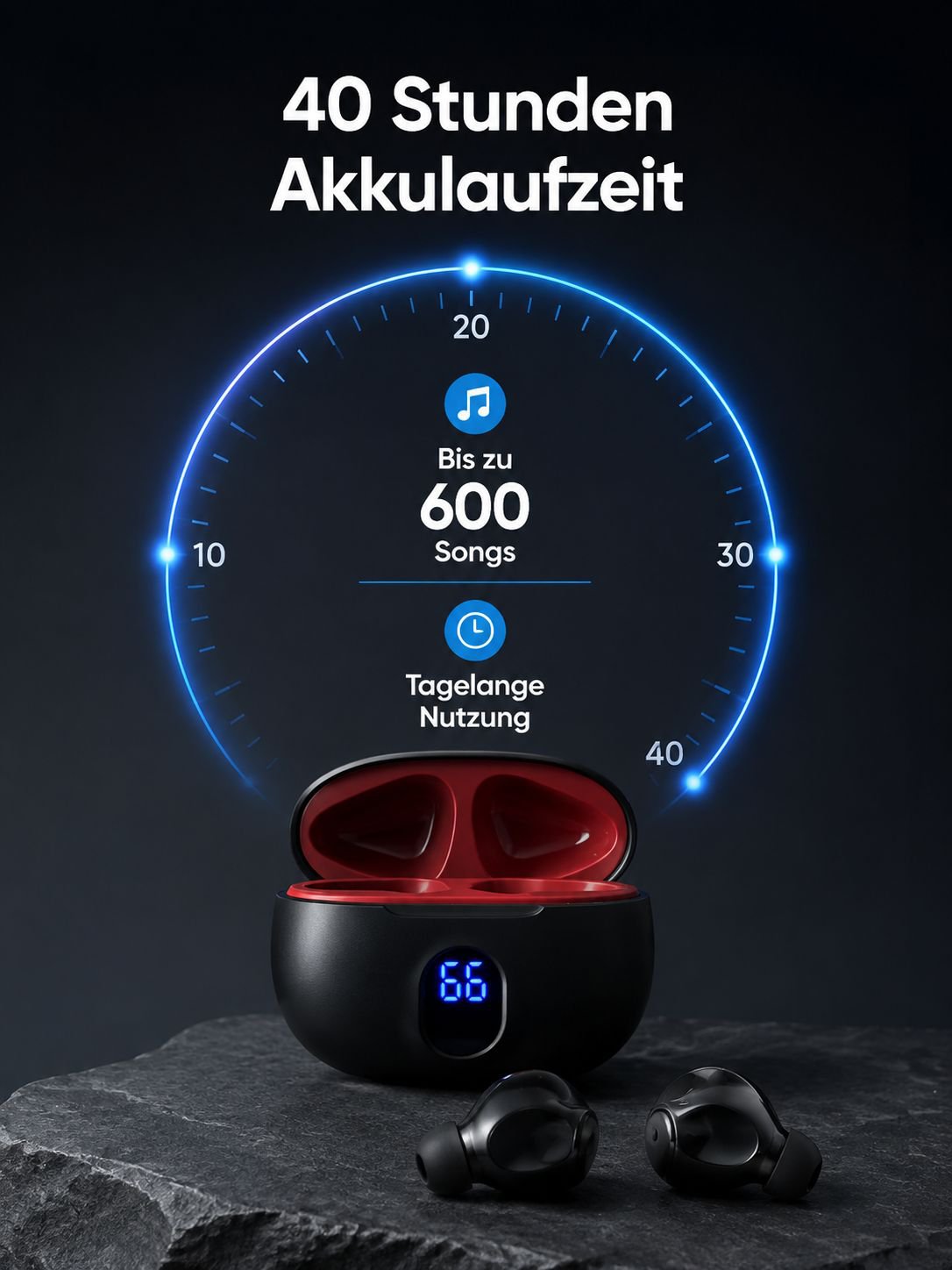 Ladestation mit LED-Anzeige für Bluetooth Kopfhörer