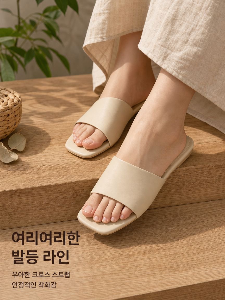 에스유니 여성 토오픈 스퀘어 스트랩 뮬 슬리퍼 샌들 블로퍼 국내배송 사은품증정