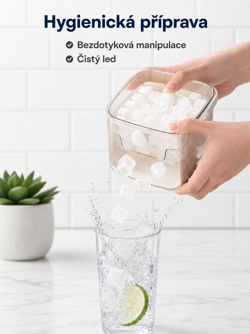 Přenosná silikonová forma na led s tlačítkem