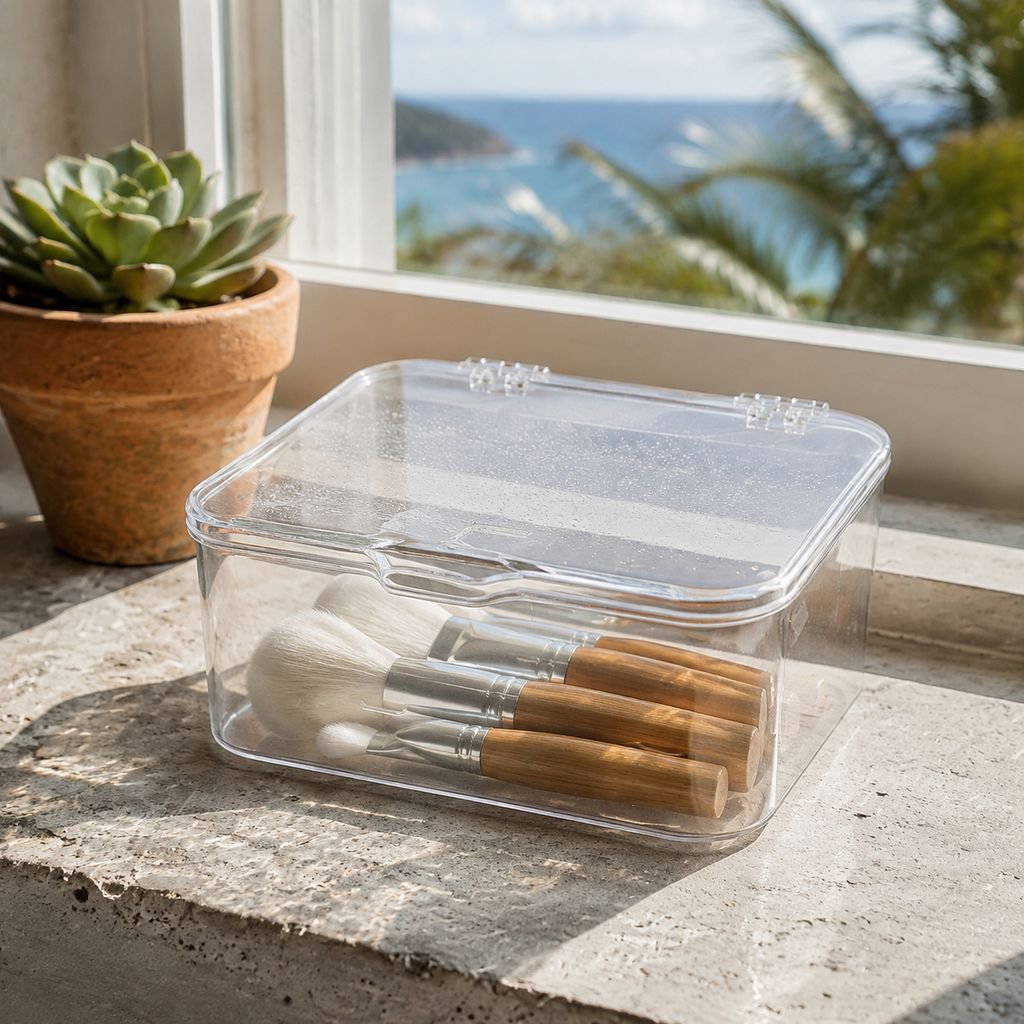 Dustproof storage solution for cosmetics