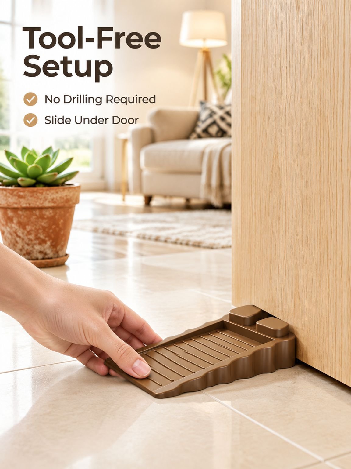 No-Installation Removable Door Lock, Two-Way Rotation, Anti-Slip & Windproof Design
