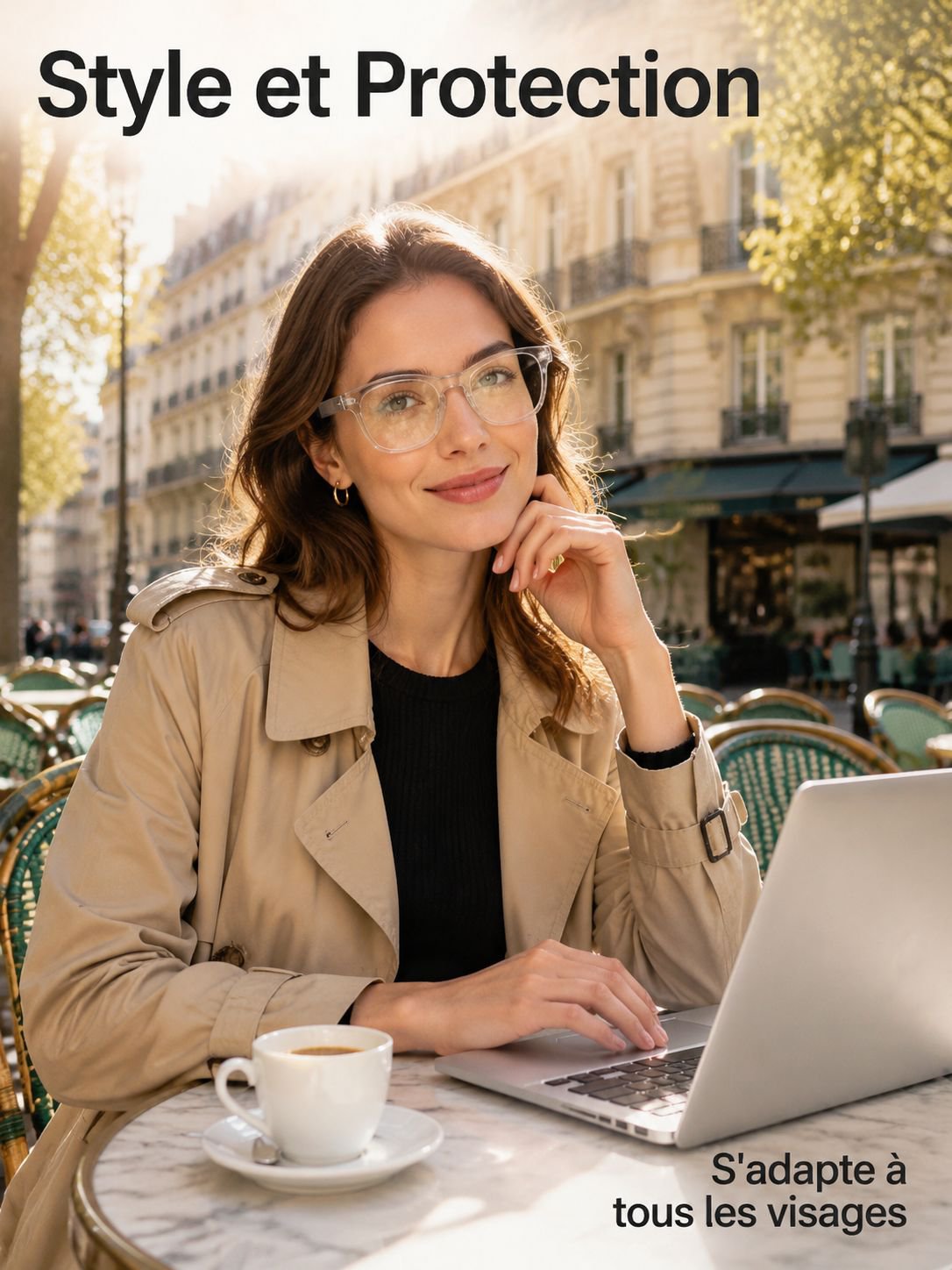 Lunettes bloquant la lumière bleue sur un ordinateur portable