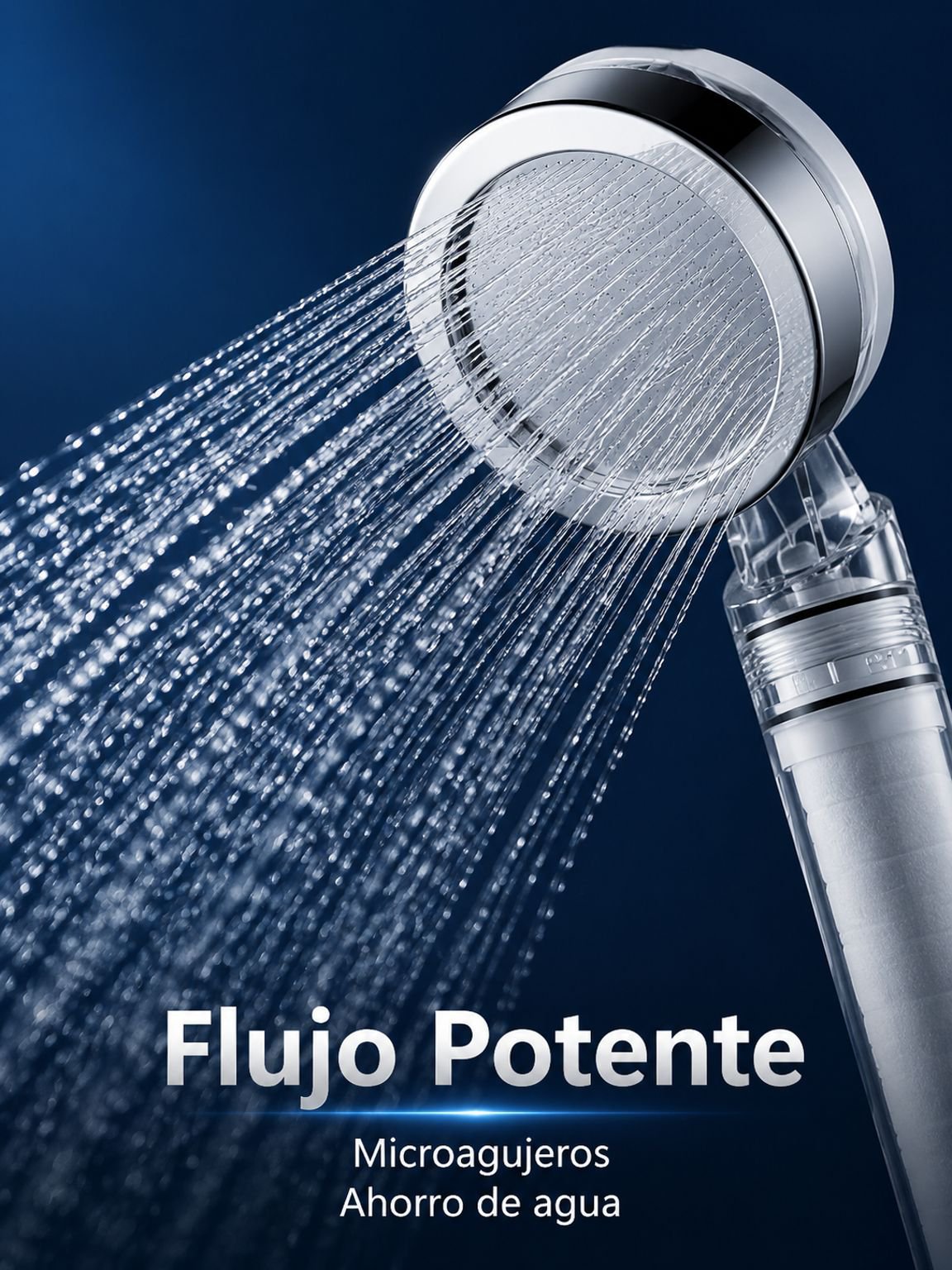 Cabezal de regadera con filtro y aumento de presión