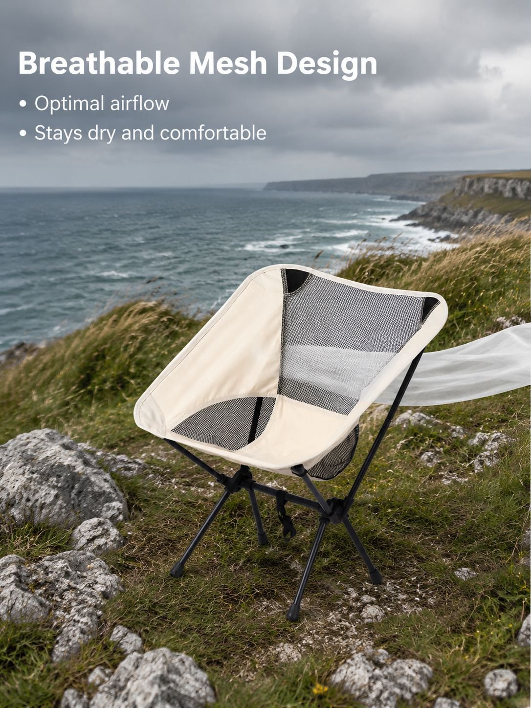 Foldable outdoor chair for fishing and camping