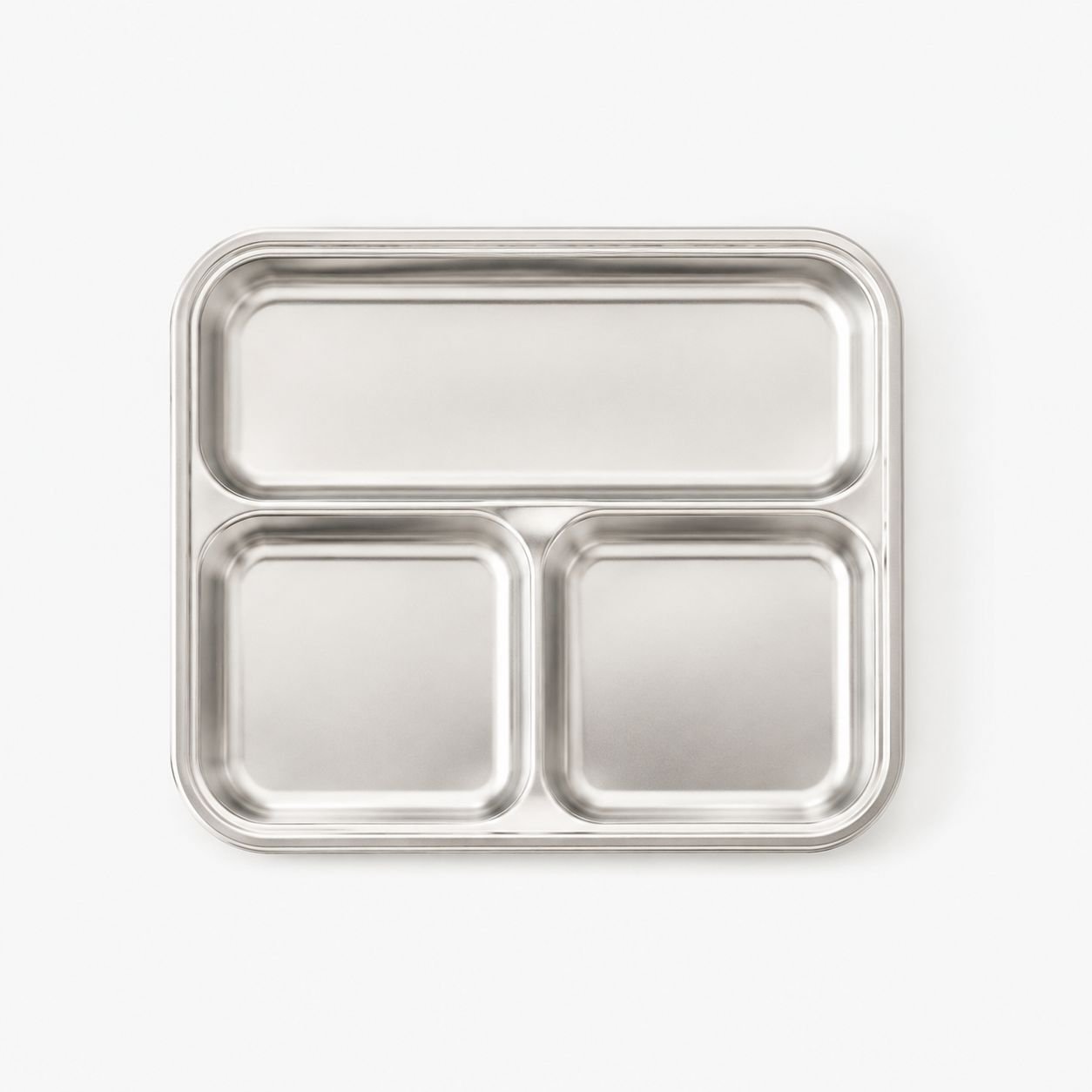 304 Edelstahl Mehrzweck-Tablett mit Trennwänden, geeignet zum Kochen und Servieren