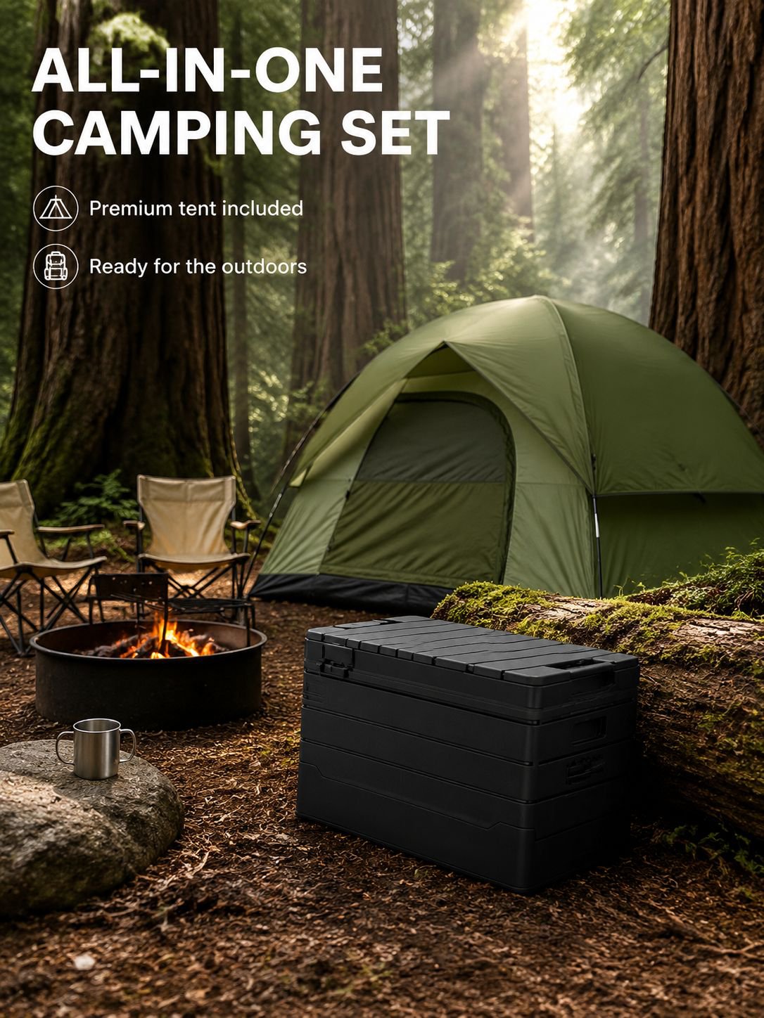 Spacious 60L tent for family and group camping trips