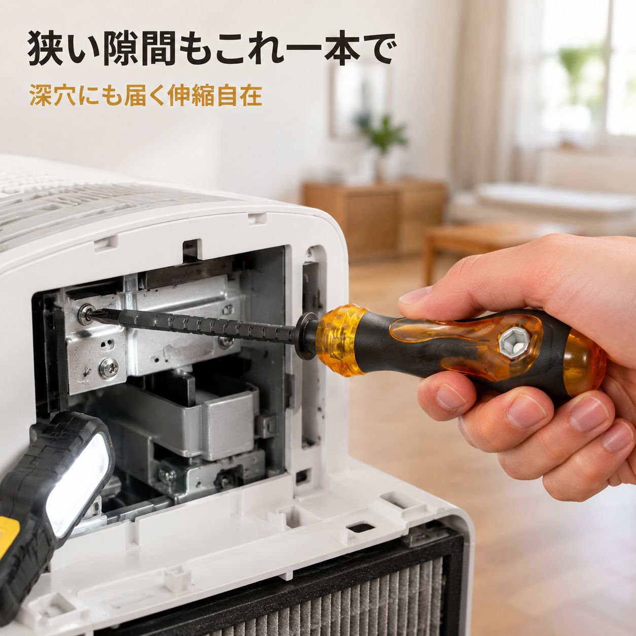 多機能透明伸縮ドライバー・大根型デザイン