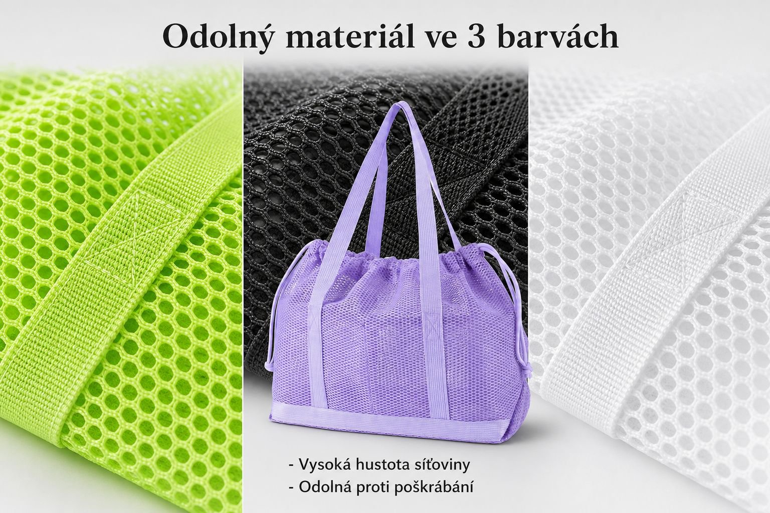 Lehká síťovaná taška vhodná na plážové potřeby