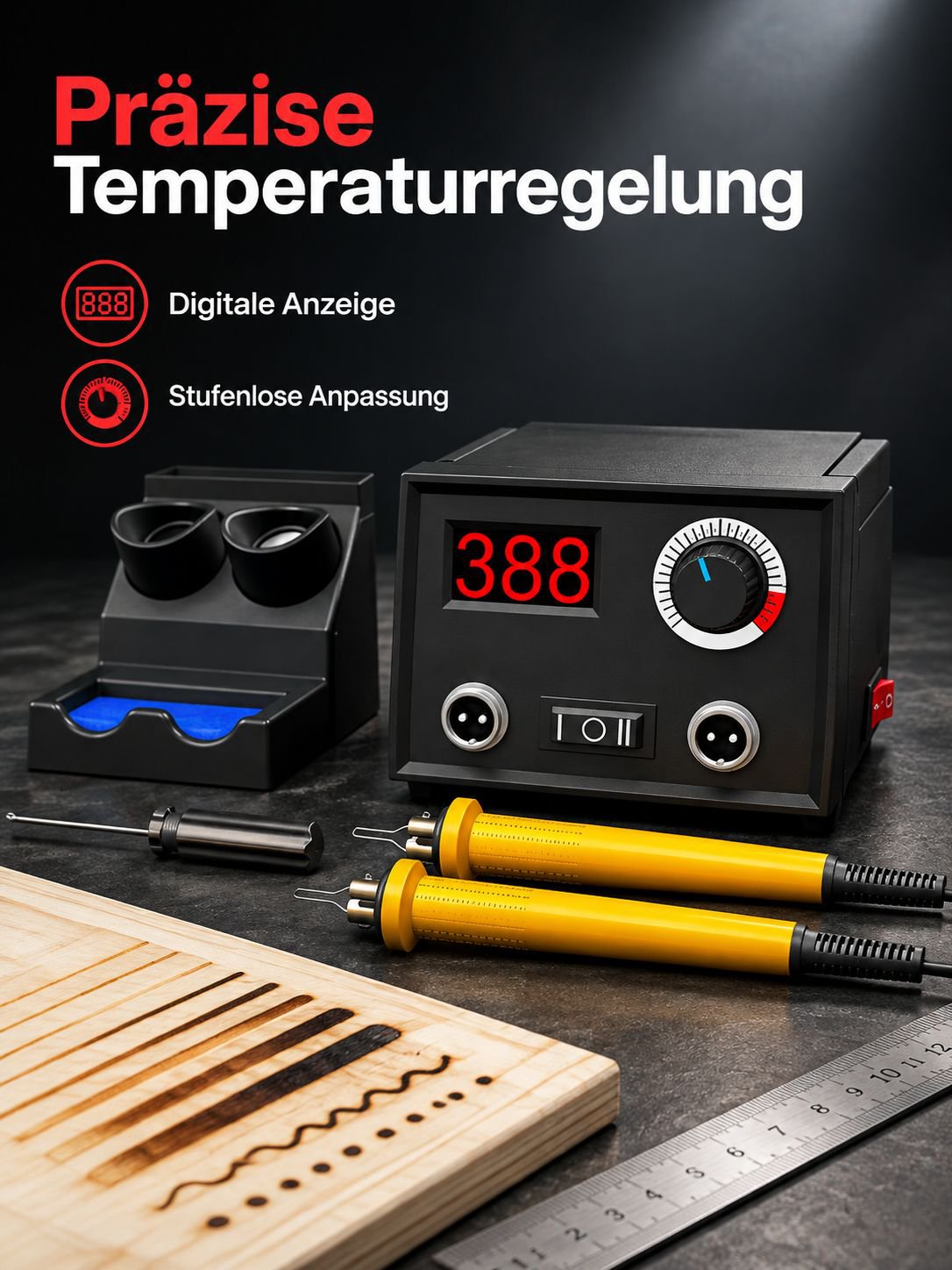  Professionelle Temperaturregelungs-Brandmalerei-Maschine Kunst-Kürbis-Holzbrett-Werkzeugsatz