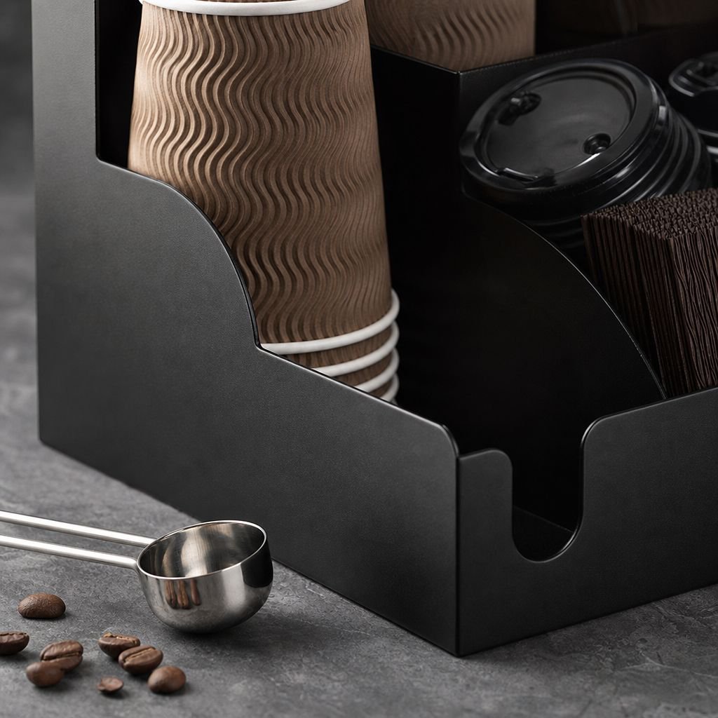 Einfache Organisation für Strohhalme und Becher