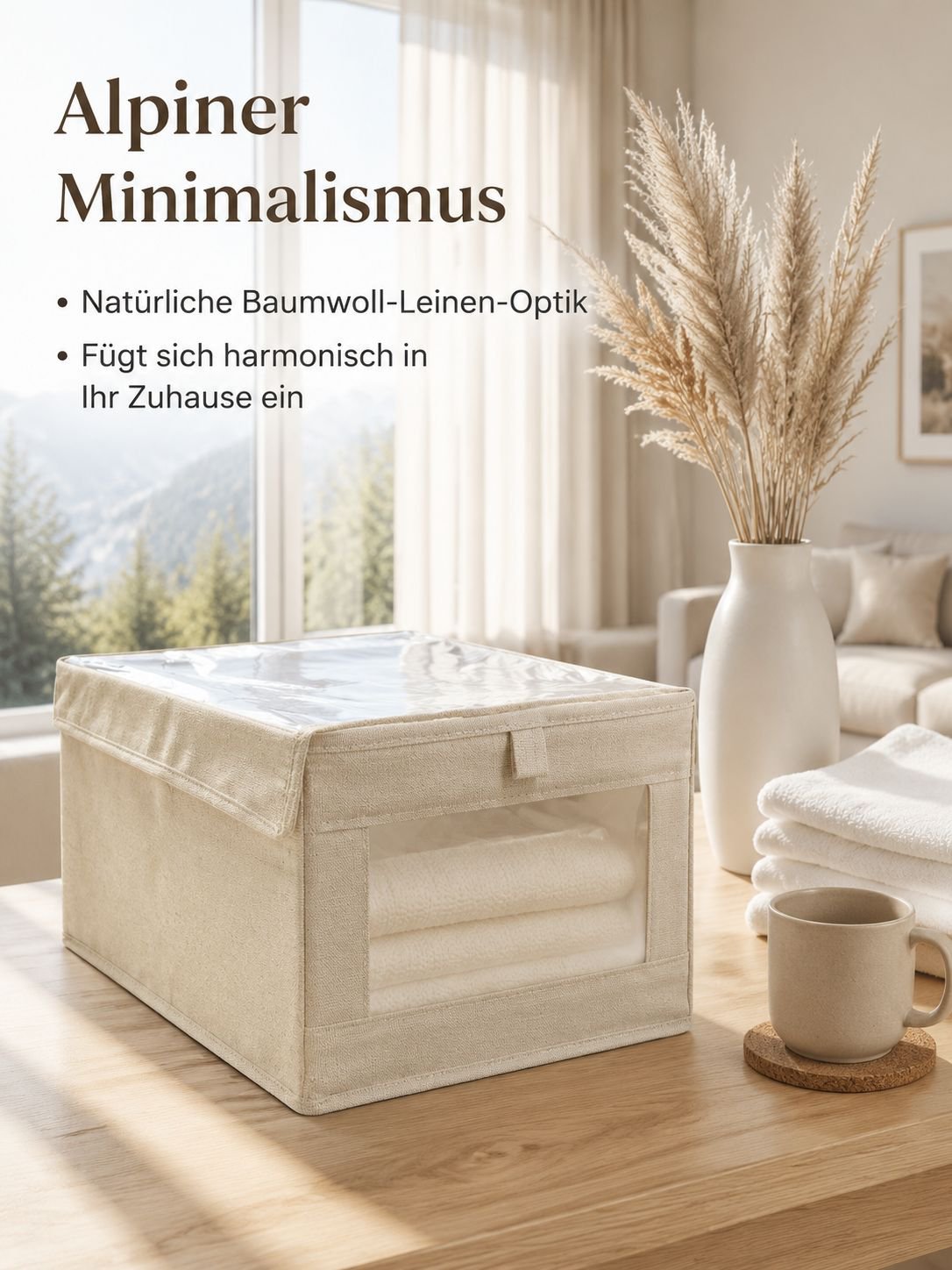 Faltbare Aufbewahrungsbox aus Baumwoll-Leinen für Kleidung