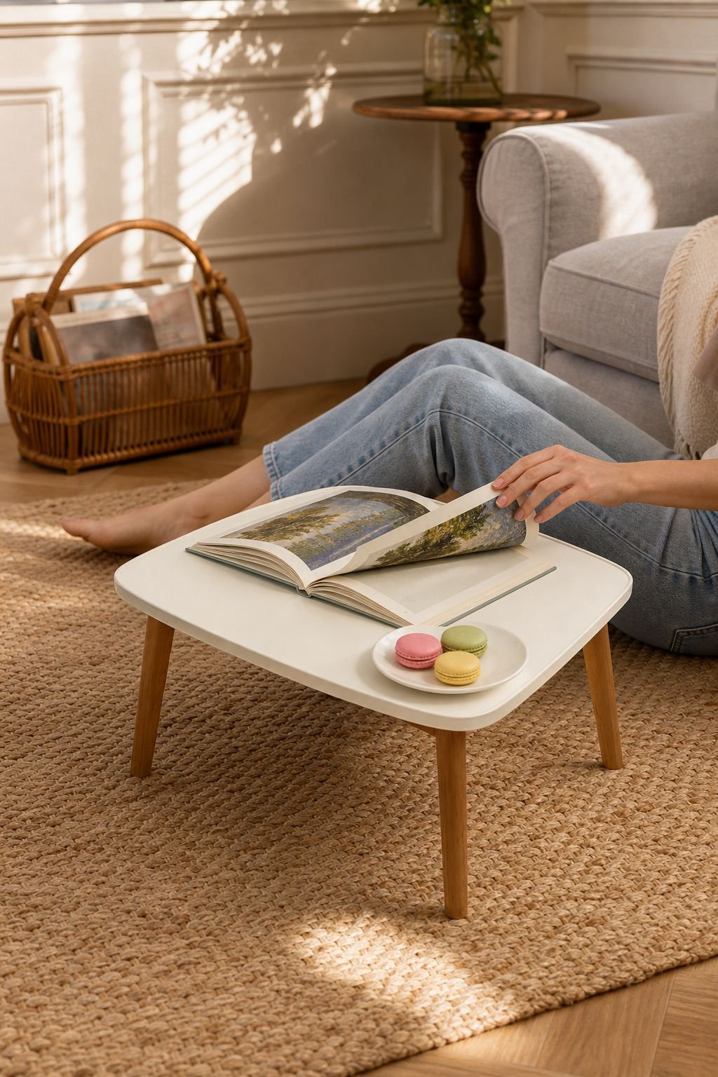 Table basse pliante idéale pour petits espaces