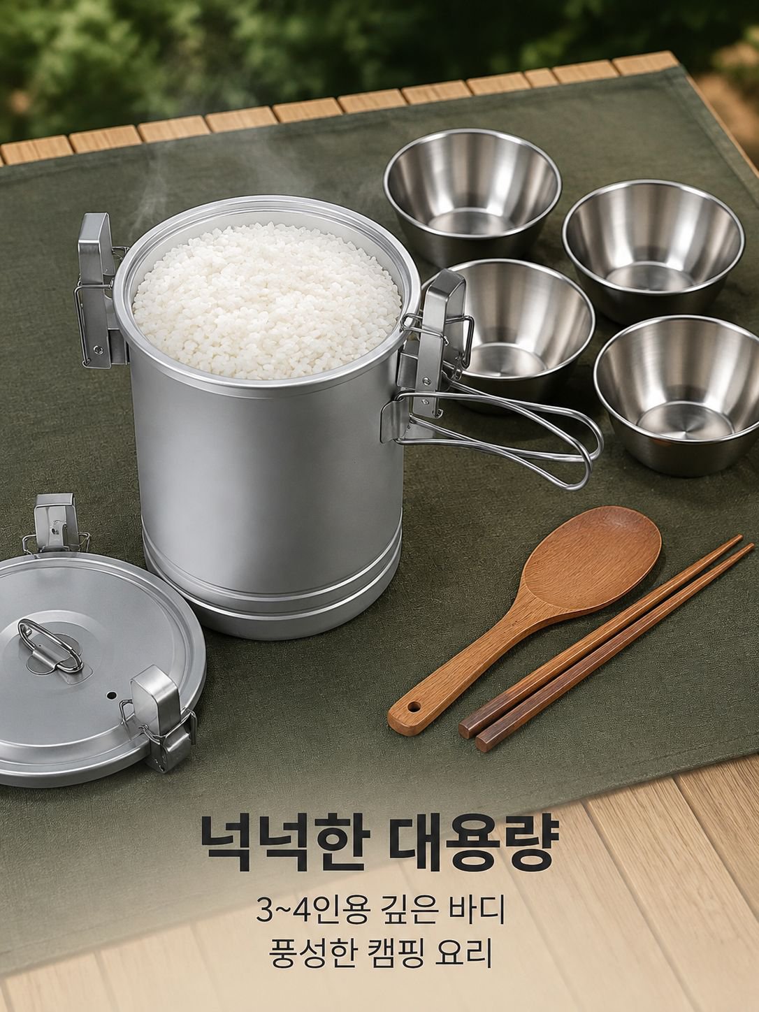 휴대용 캠핑 밥솥 대용량 304 걸이냄비