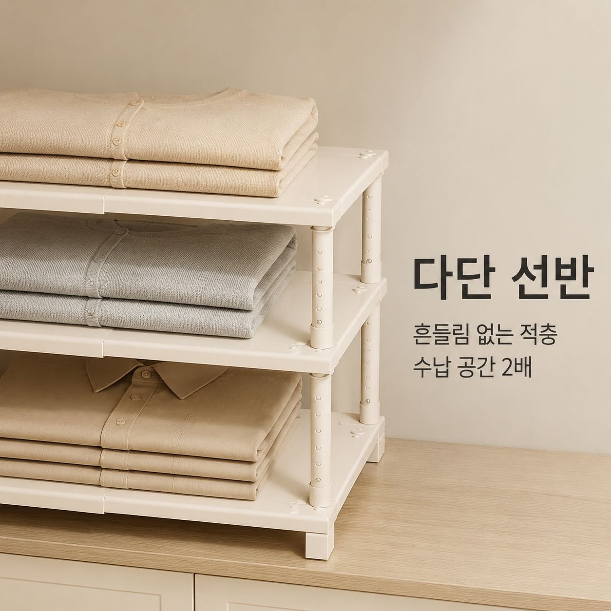 옷장용 다단 선반 확장형 수납장