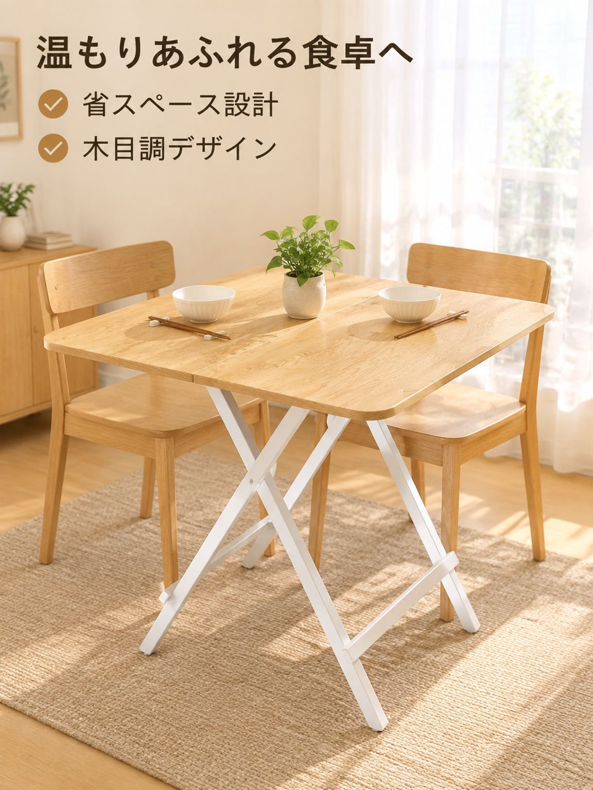 折りたたみダイニングテーブル