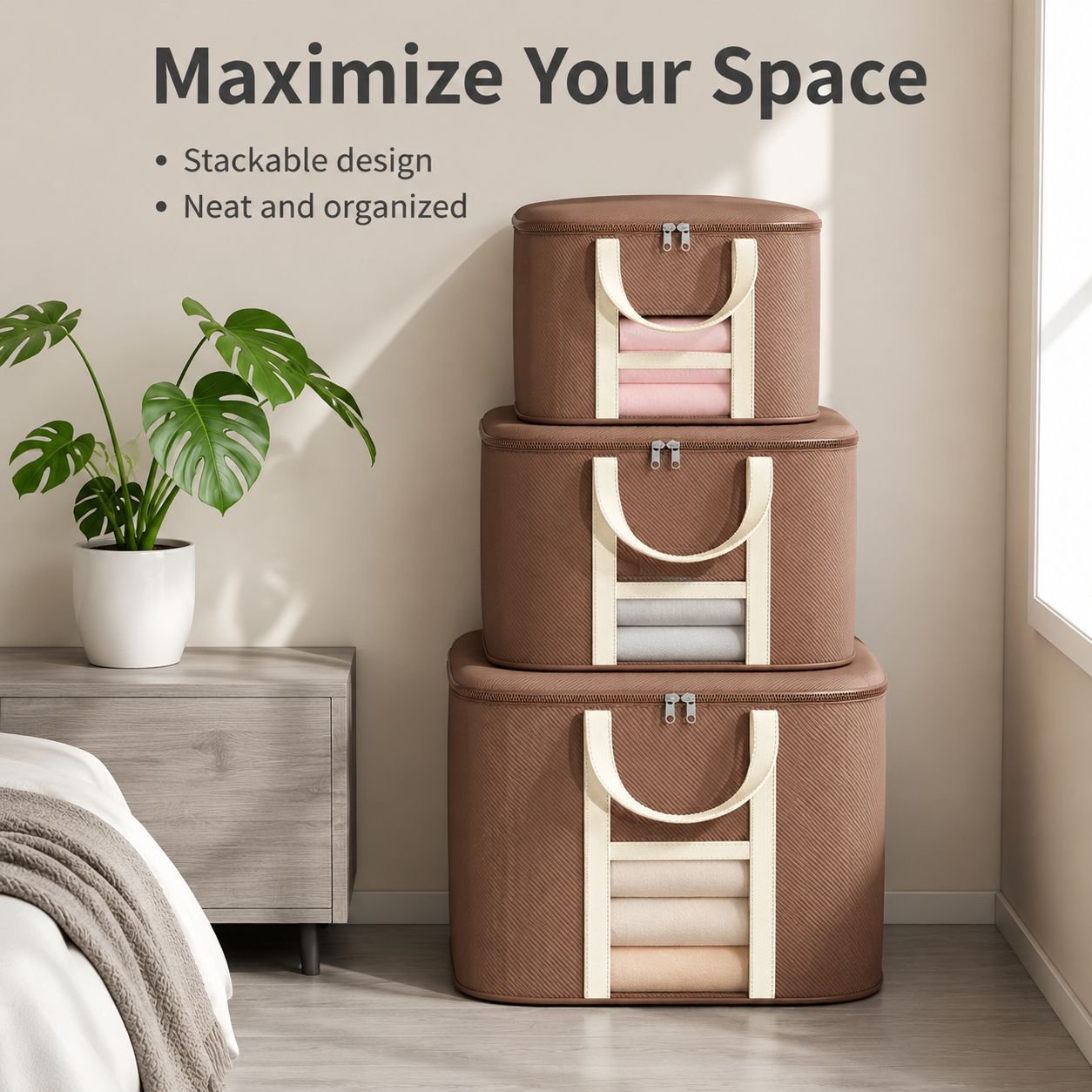 Large capacity clothing, quilt, and luggage storage bag