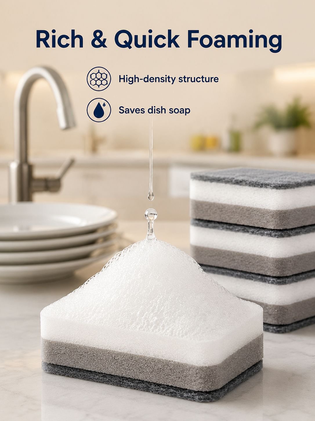 Thickened Dishwashing Sponge
