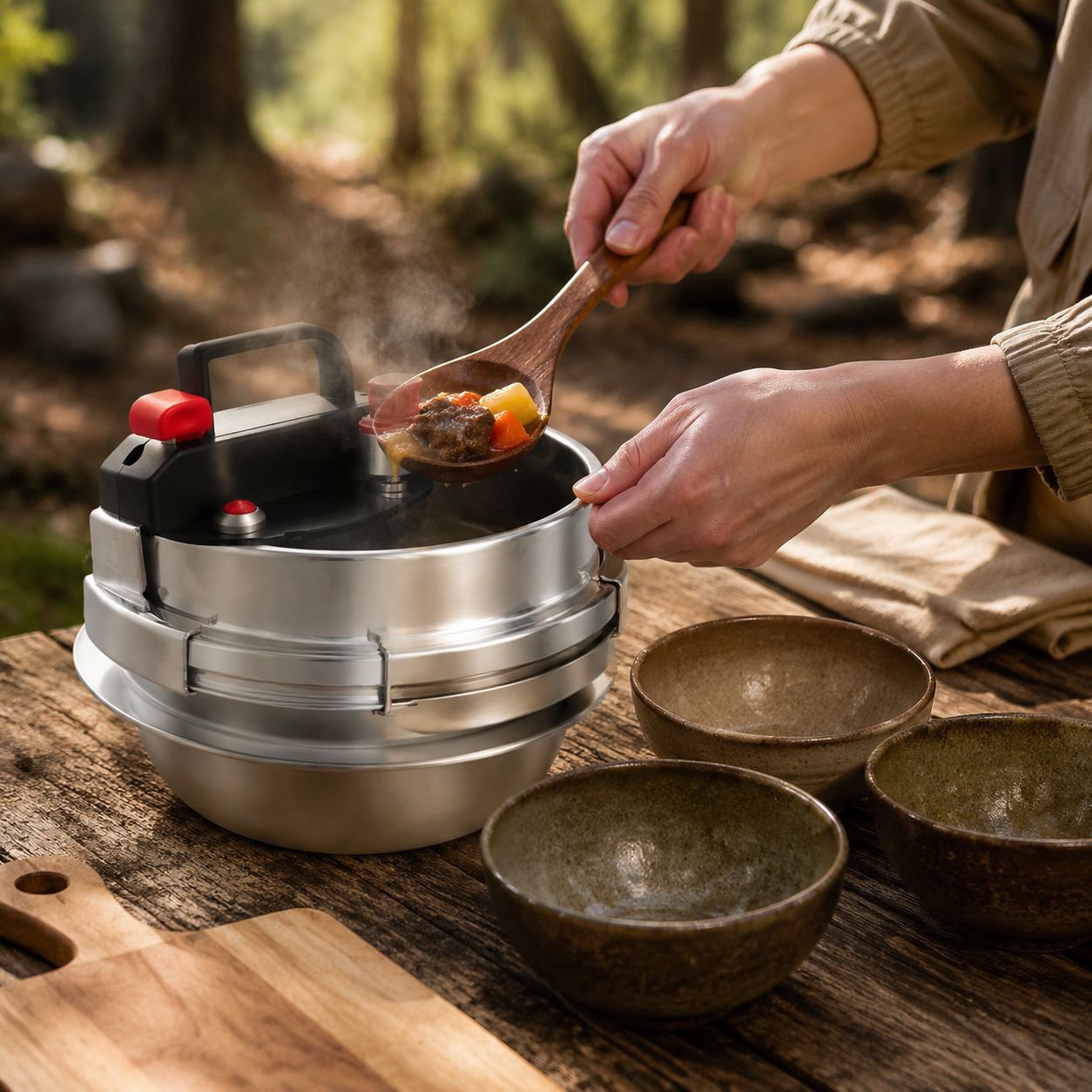Cuiseur sous pression pour repas en plein air
