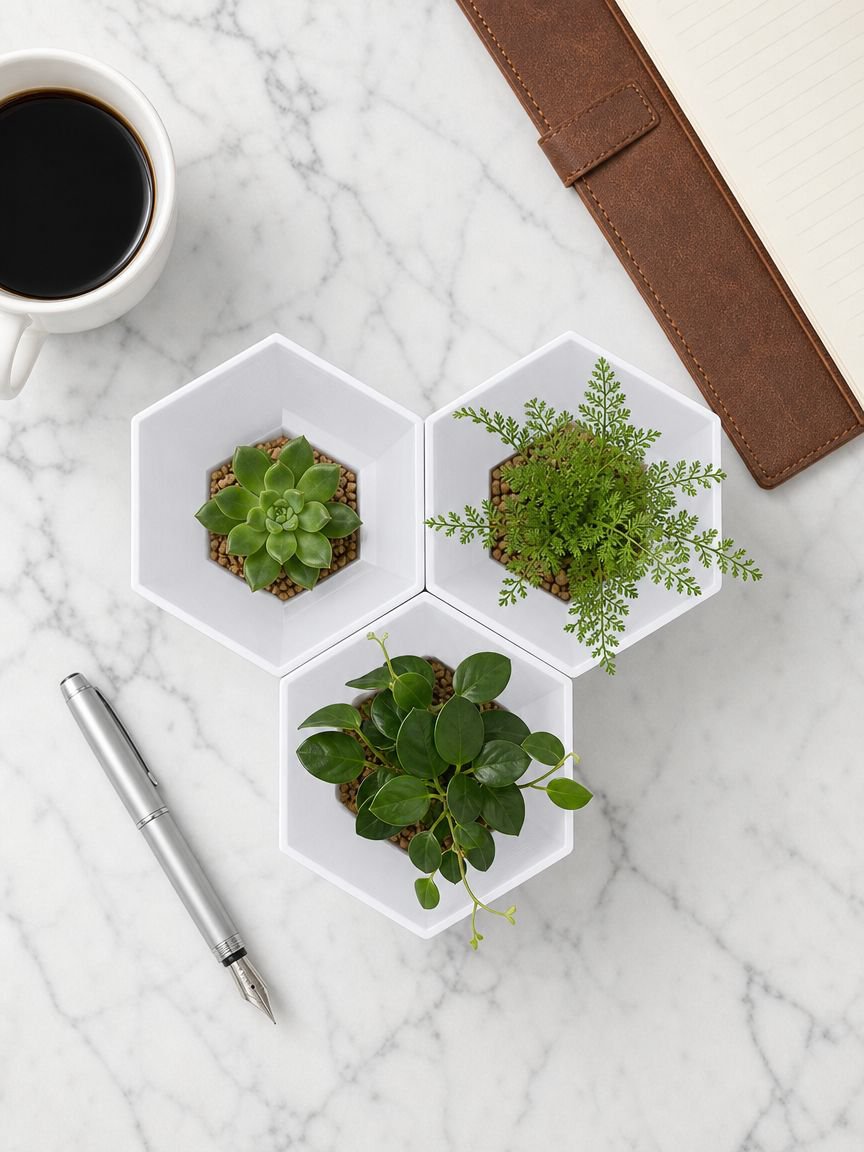 Durable plastic self-watering pot for indoor use