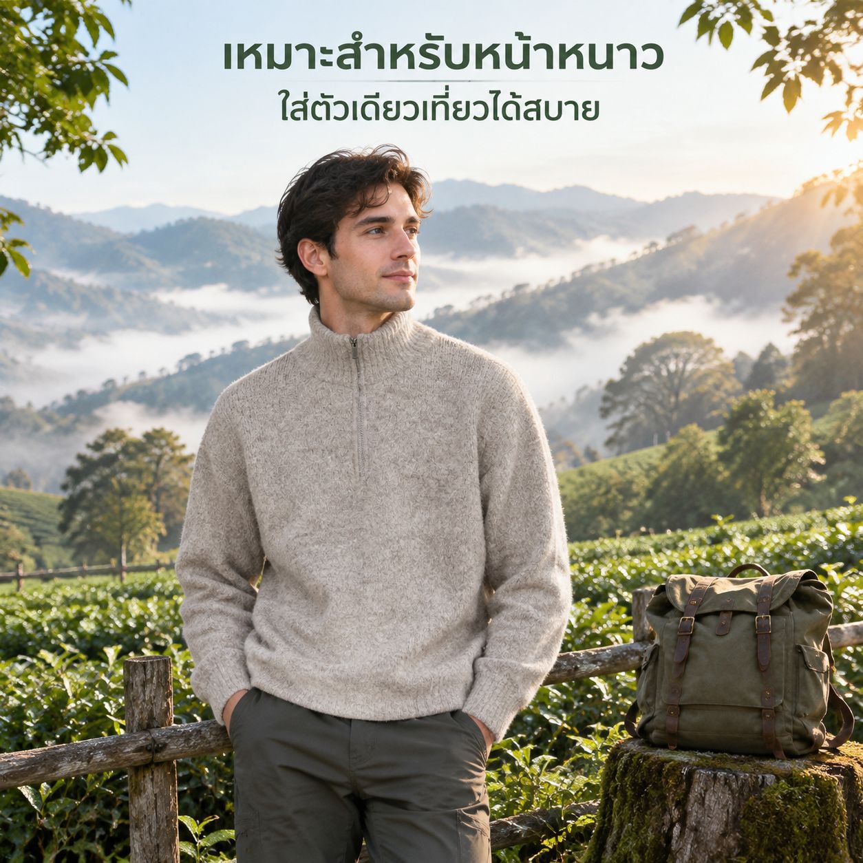 เสื้อกันหนาวไหมพรมคอสูงซิปครึ่งตัวสไตล์ญี่ปุ่น สำหรับฤดูใบไม้ร่วงและฤดูหนาว