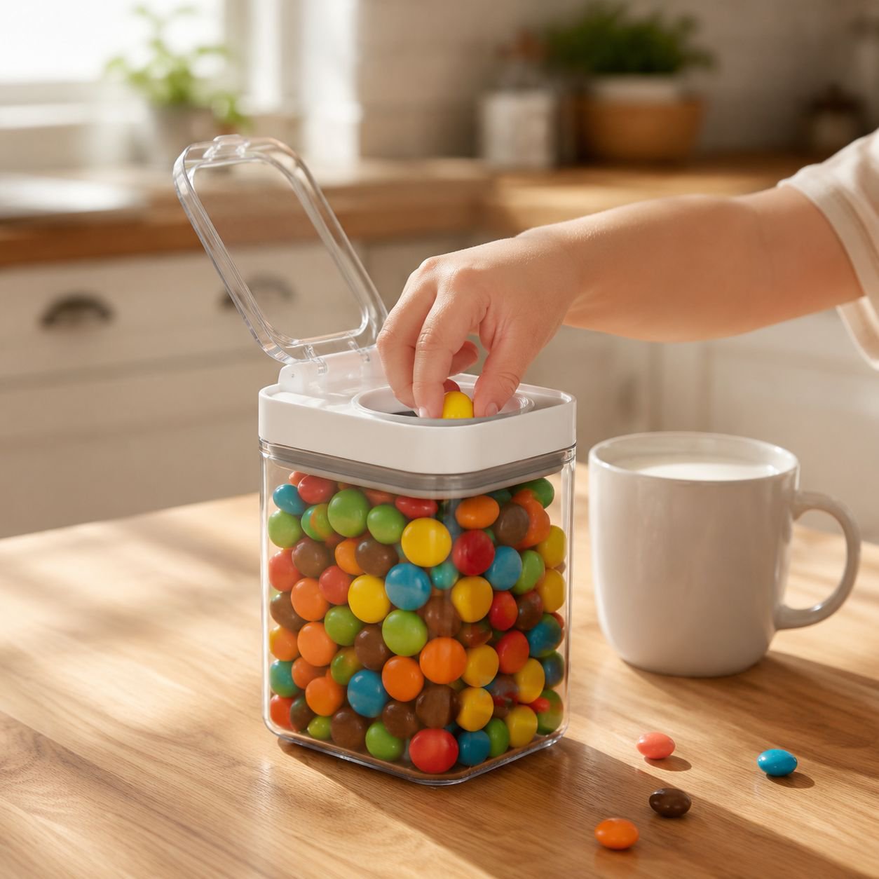 Food storage jar with tight sealing mechanism
