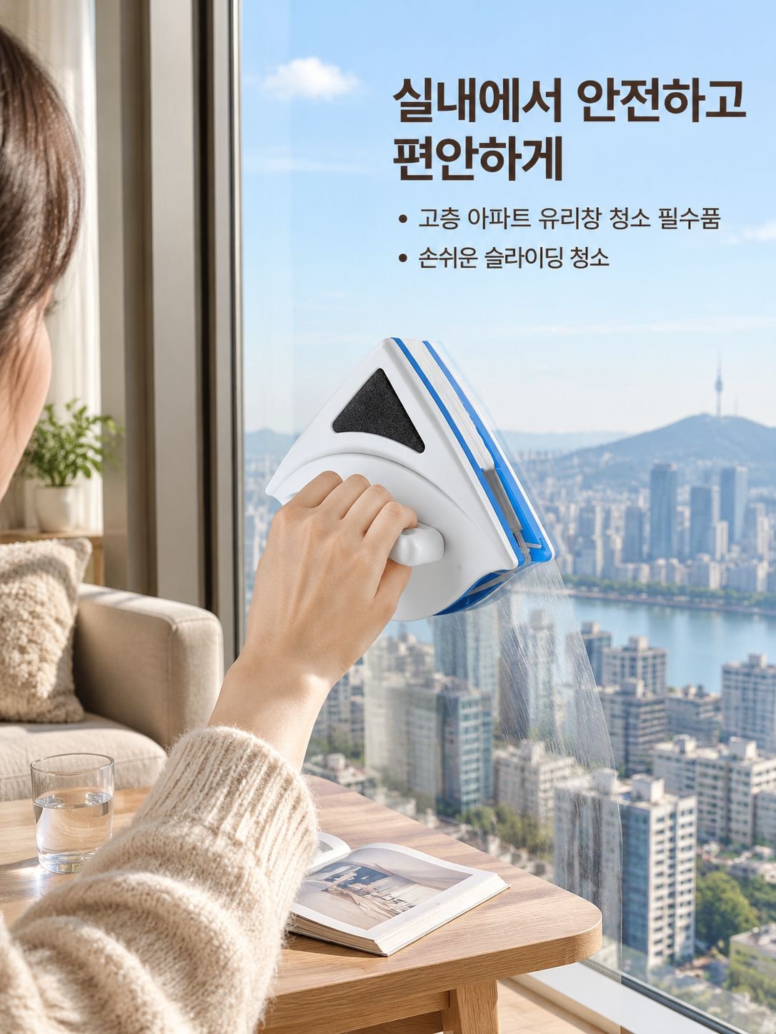 강력한 흡입력 깨끗한 창문닦이