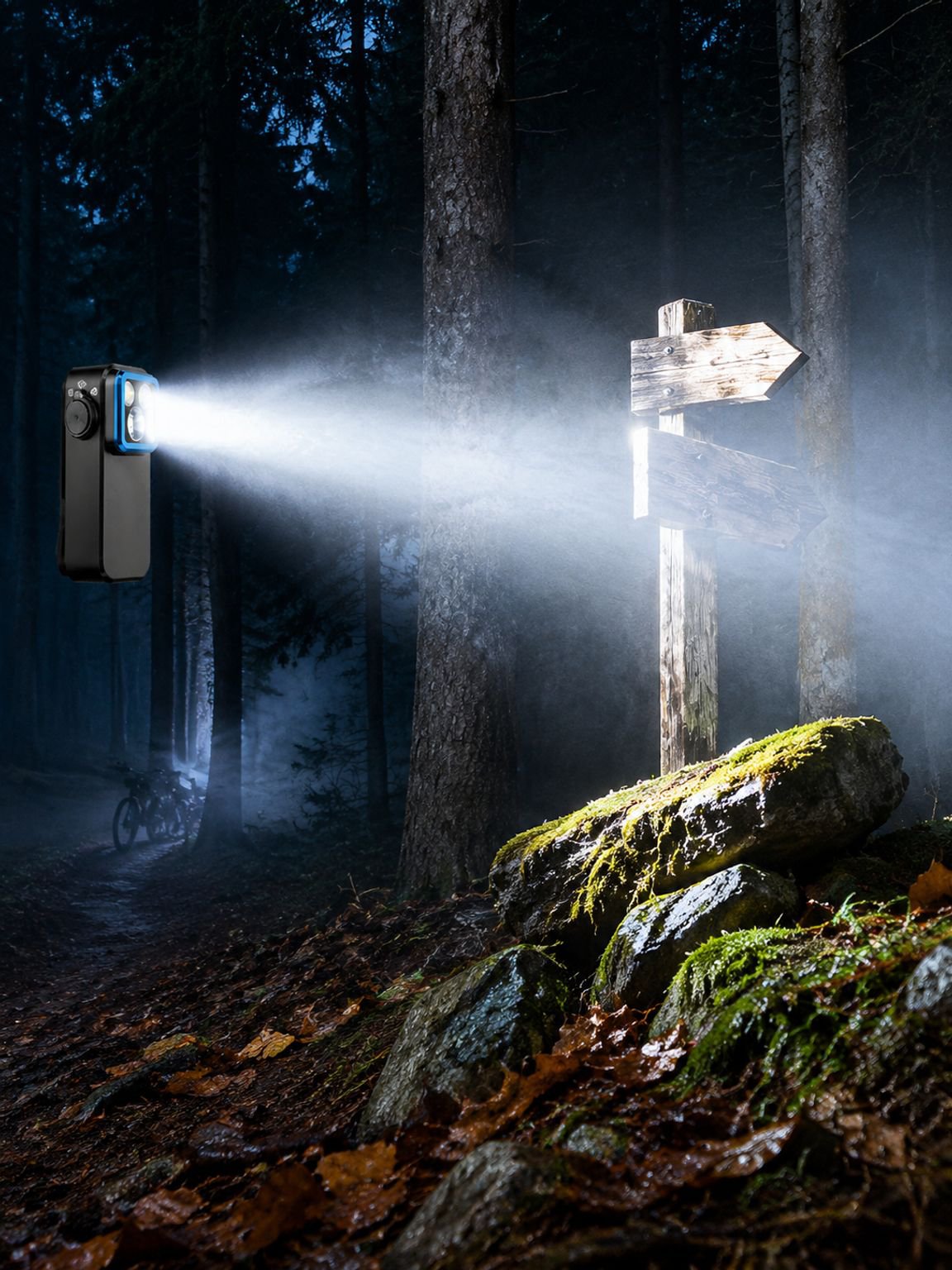 zaklamp met schijnwerper, schijnwerper en rood licht, 500LM heldere USB-C oplaadbare zaklamp, IP