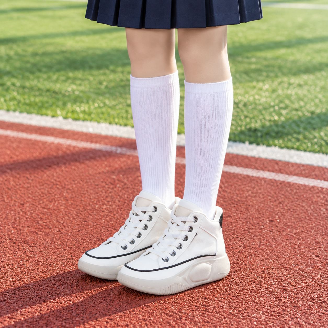 女性用ファッション厚底白靴カジュアルシューズ