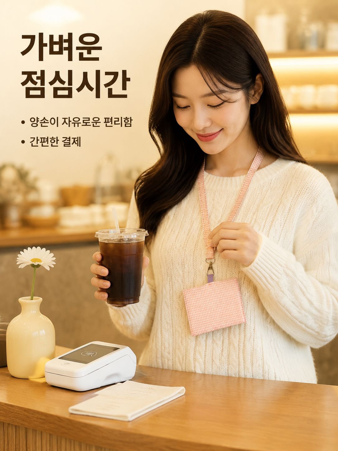 직원들이 착용한 신분증 목걸이 단체 사진