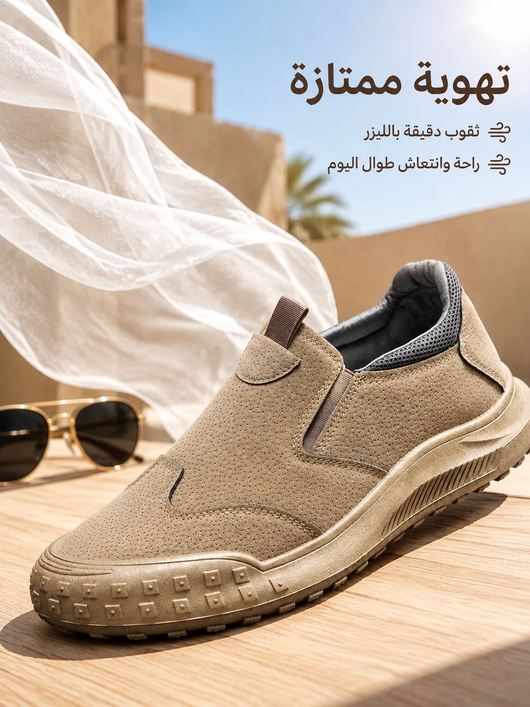 حذاء كاجوال مع نعل مقاوم للانزلاق والاهتراء