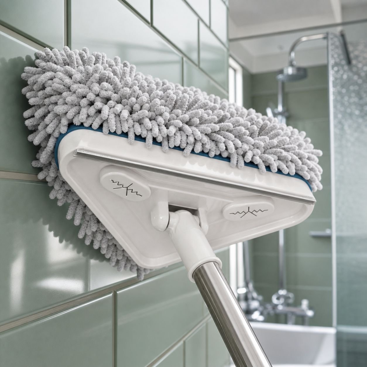 Reusable microfiber mop pad for wall cleaning