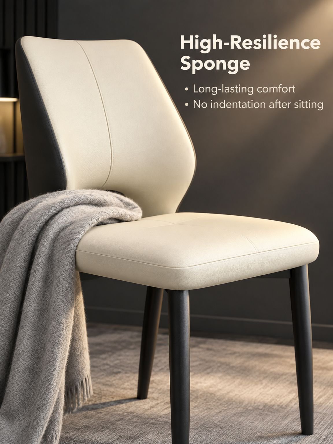 Side view of a backrest chair for everyday dining