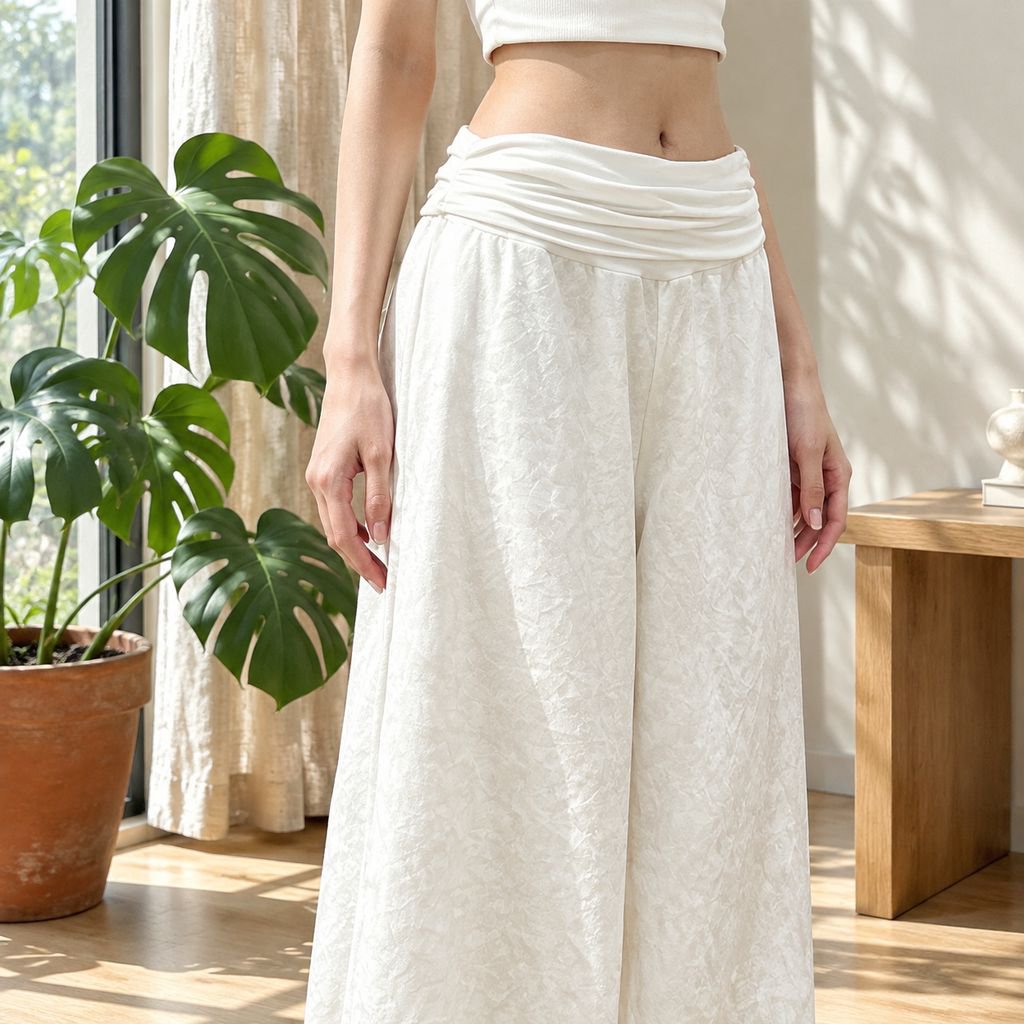 Women's Summer Ice Silk High Waist Wide Leg Casual Slimming Pants