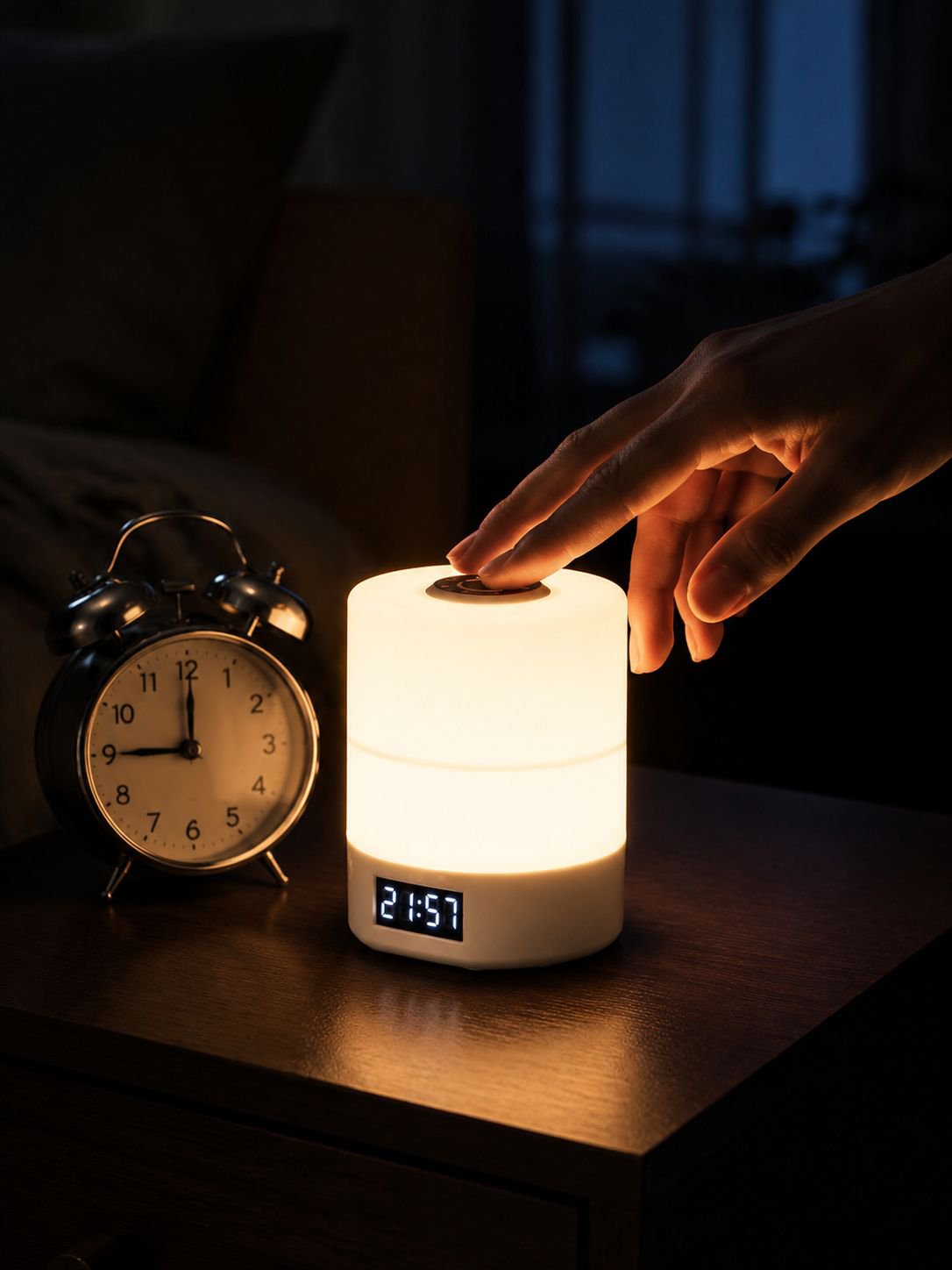 Plug-in LED night lamp with eye protection
