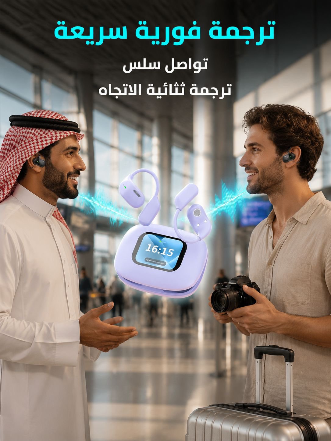 (بدون إعلانات مدى الحياة) أول سماعة للترجمة الترفيهية الصوتية والمرئية
