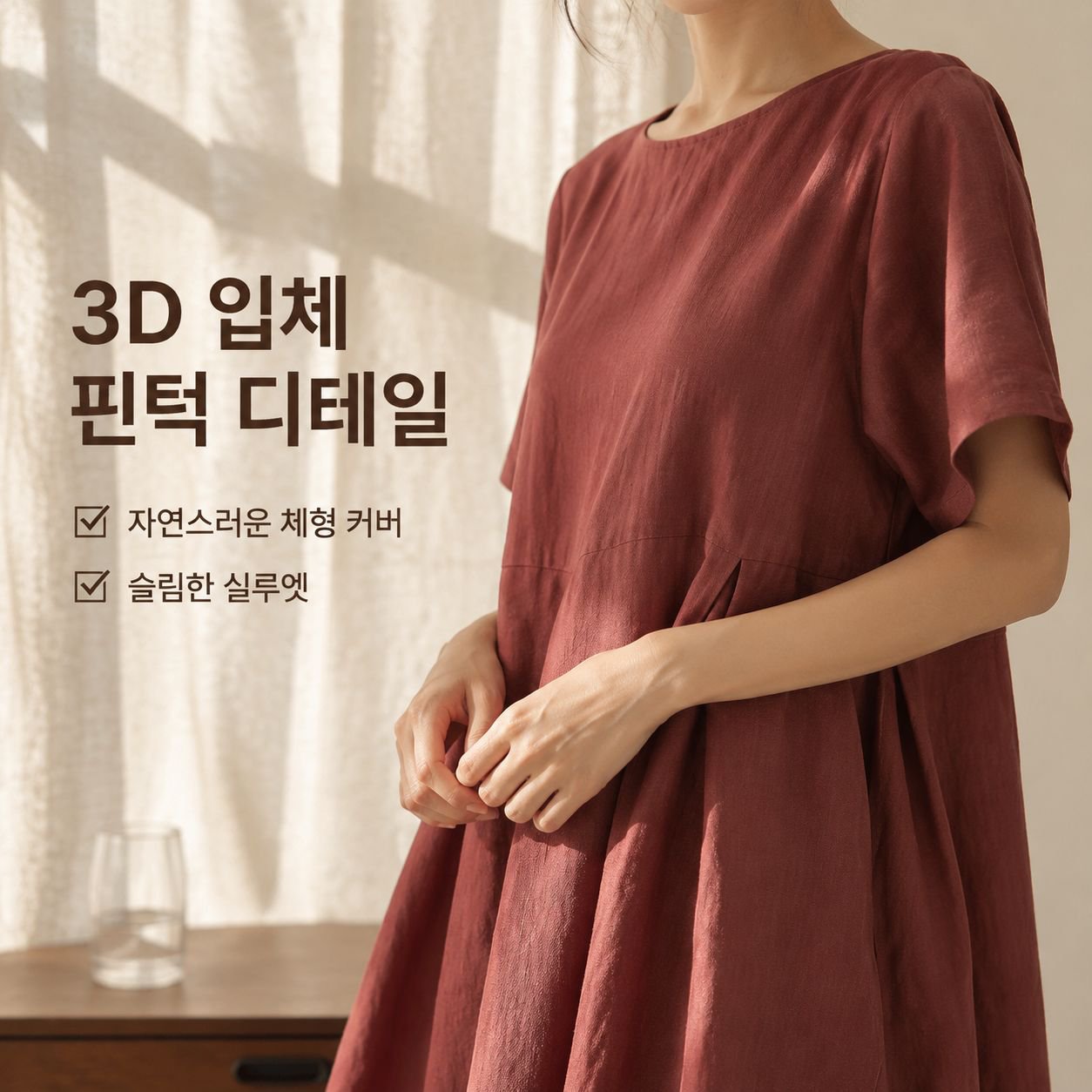 여성용 루즈핏 라운드넥 원피스 패션 빅사이즈 반팔 원피스