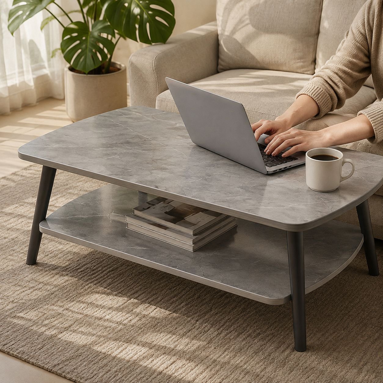 Durable wooden tea table for small households