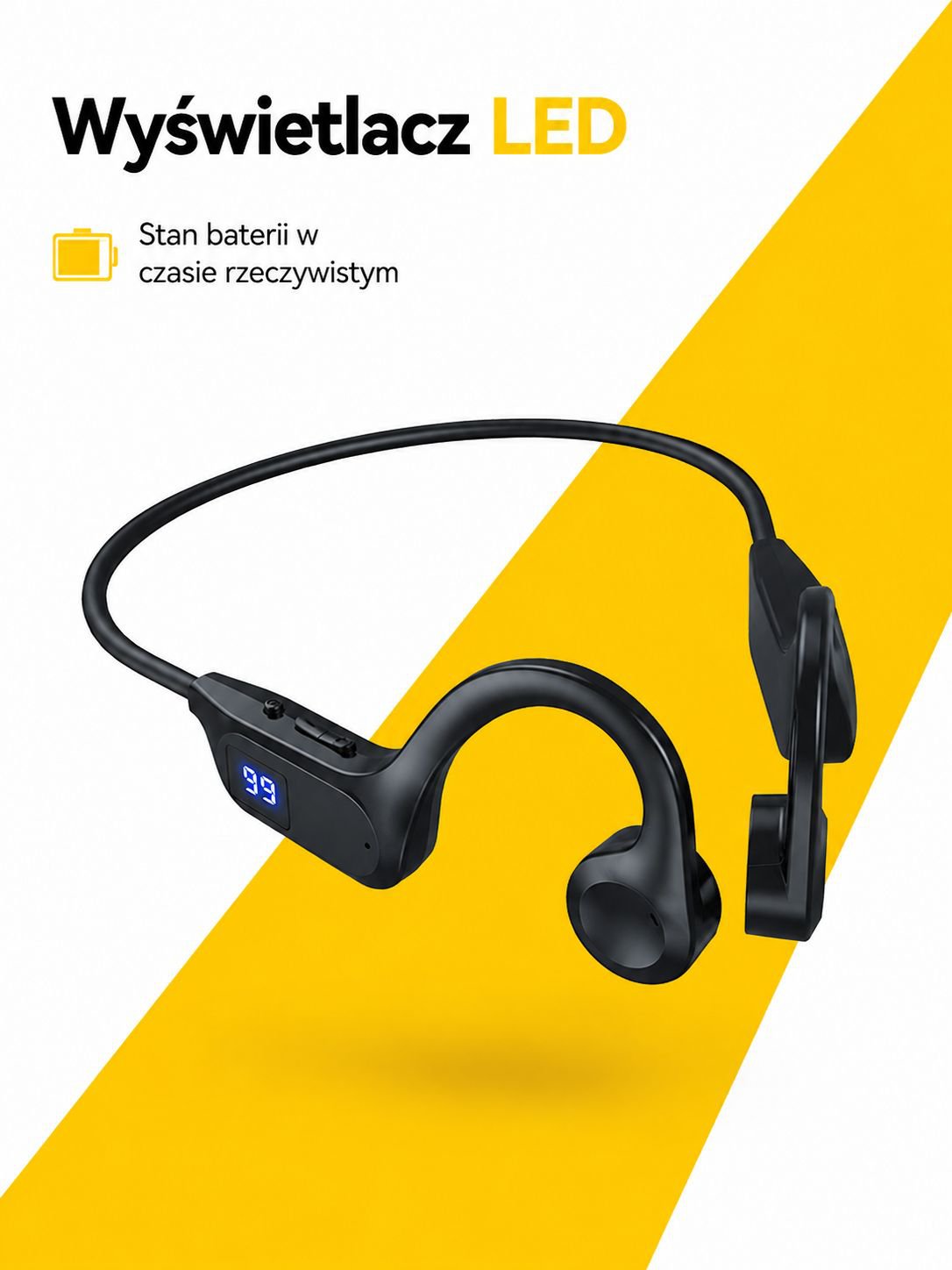 Słuchawki przewodnictwa kostnego Bluetooth z aparatem słuchowym