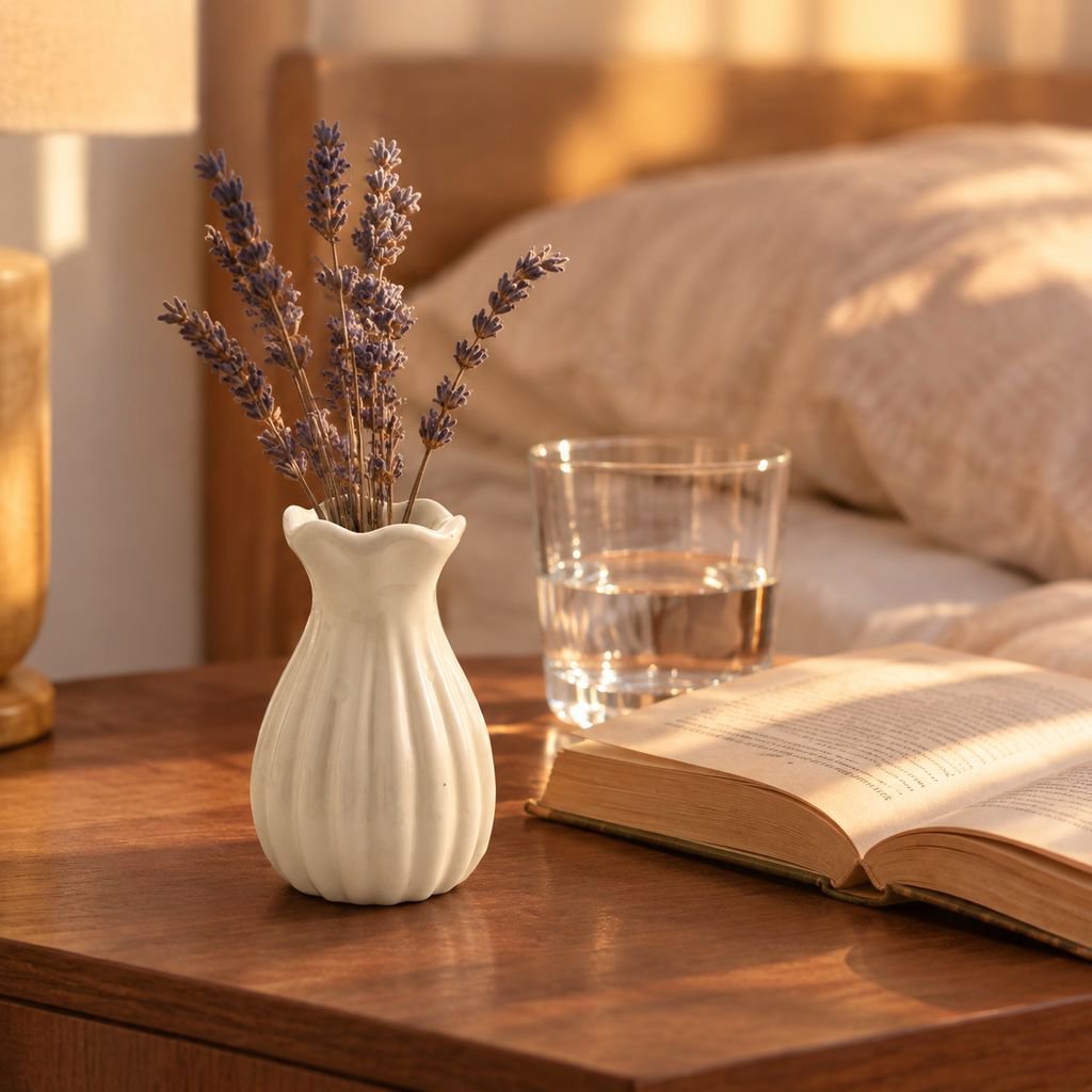 Mini Ceramic Vase with Artificial Flowers for Home Decoration