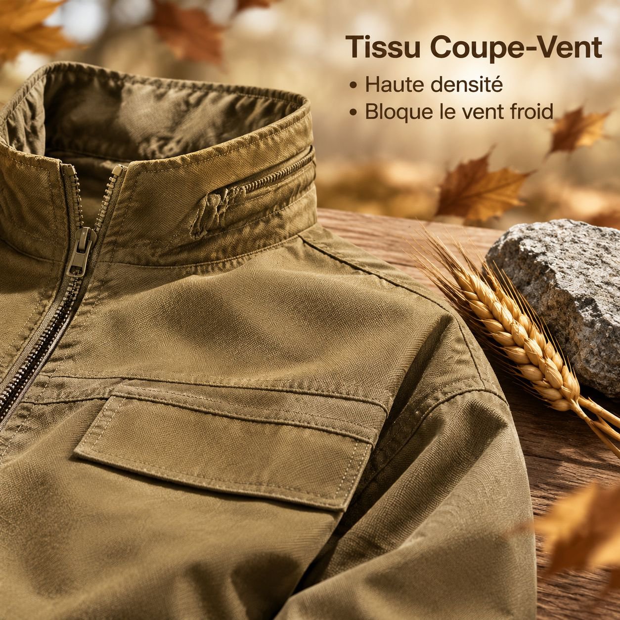 Veste homme col montant style japonais automne hiver