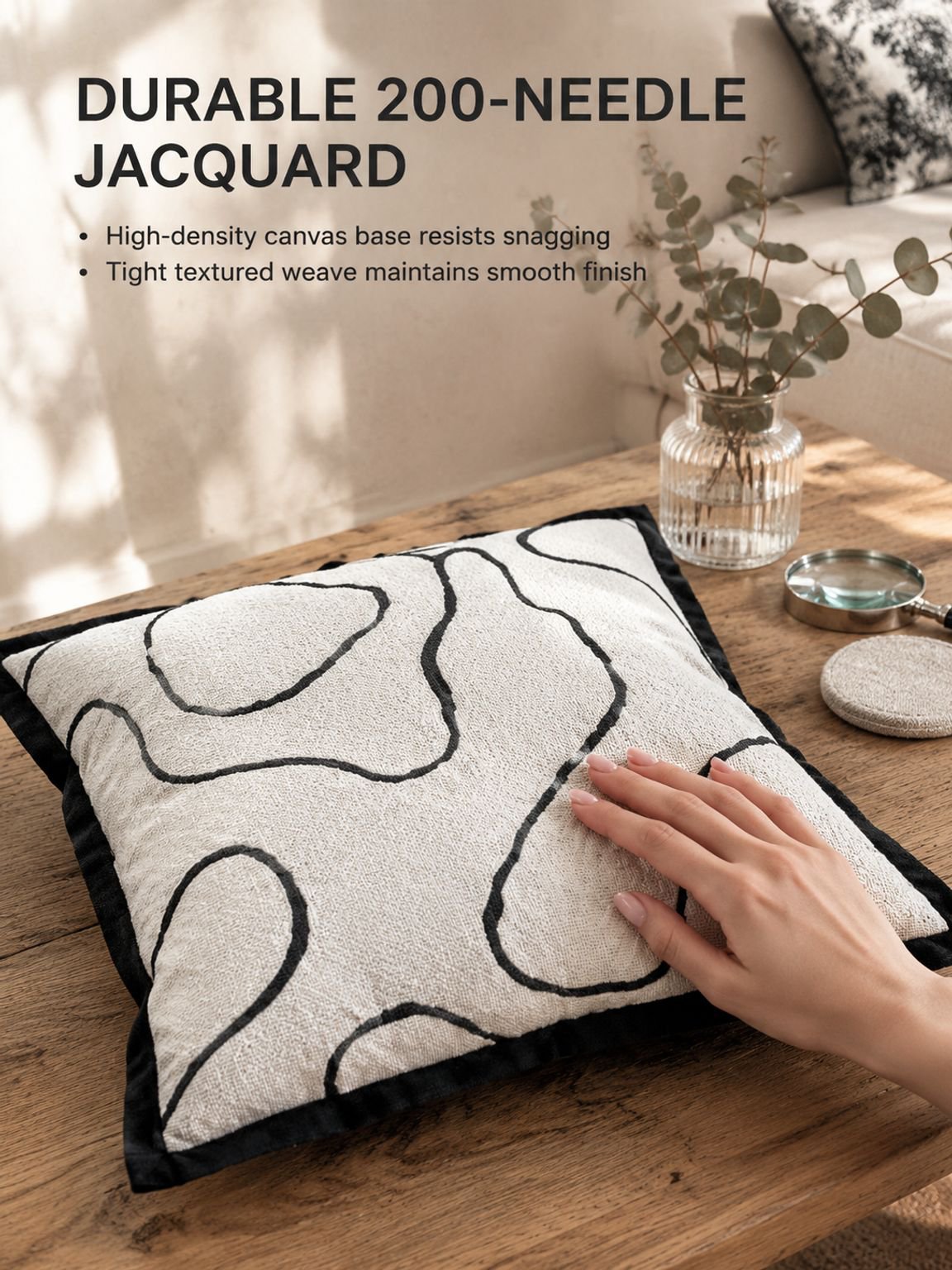 Nordic style lumbar support pillow cover for couch decor
