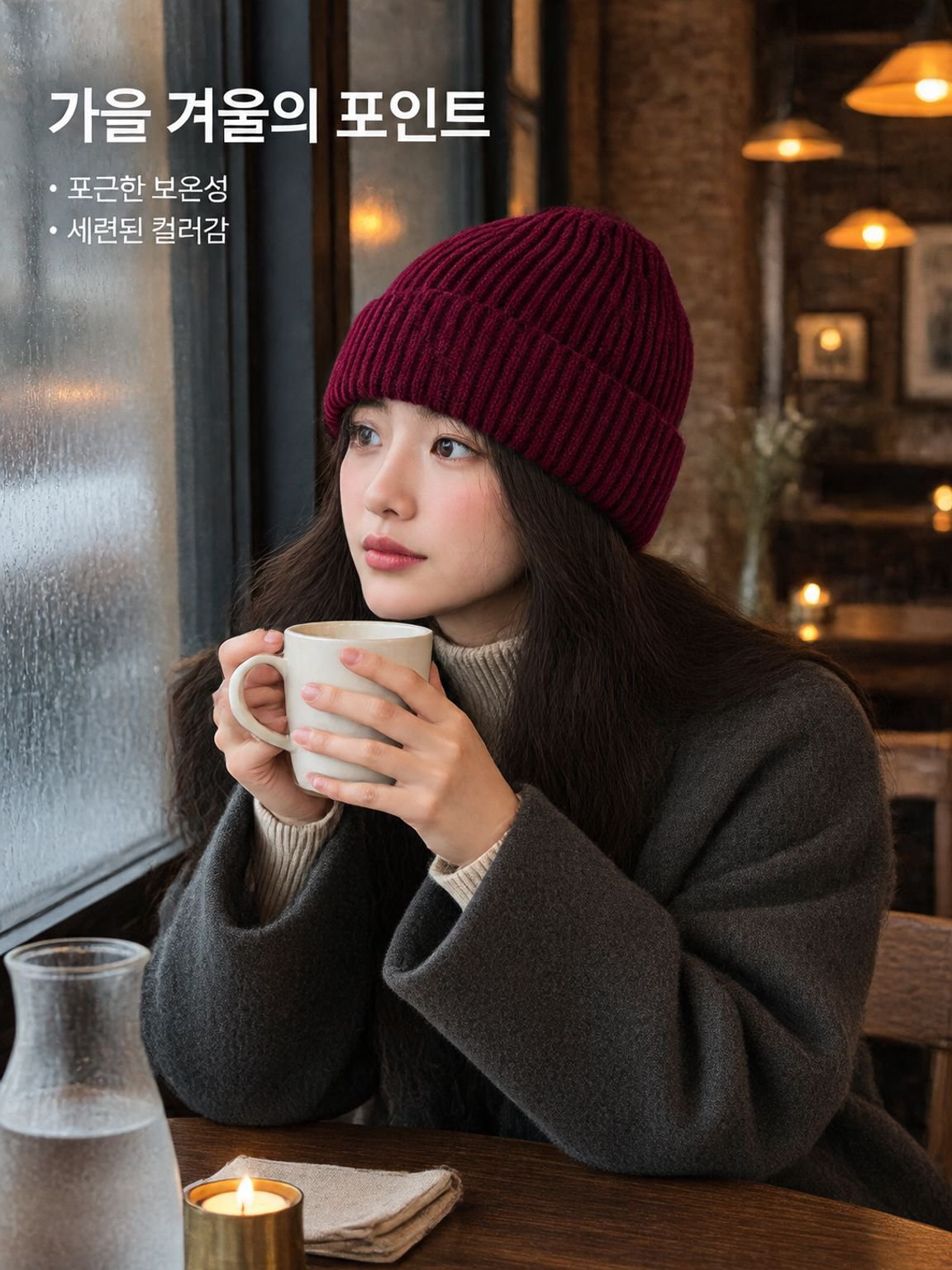 세련되고 따뜻한 여성용 니트 모자