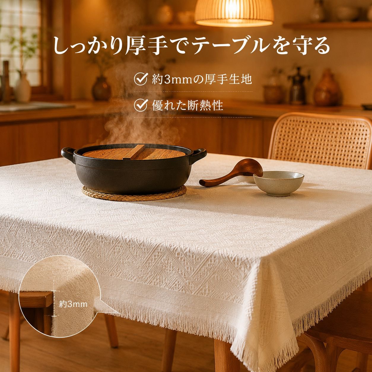 北欧風コットンガーゼ高級テーブルクロス